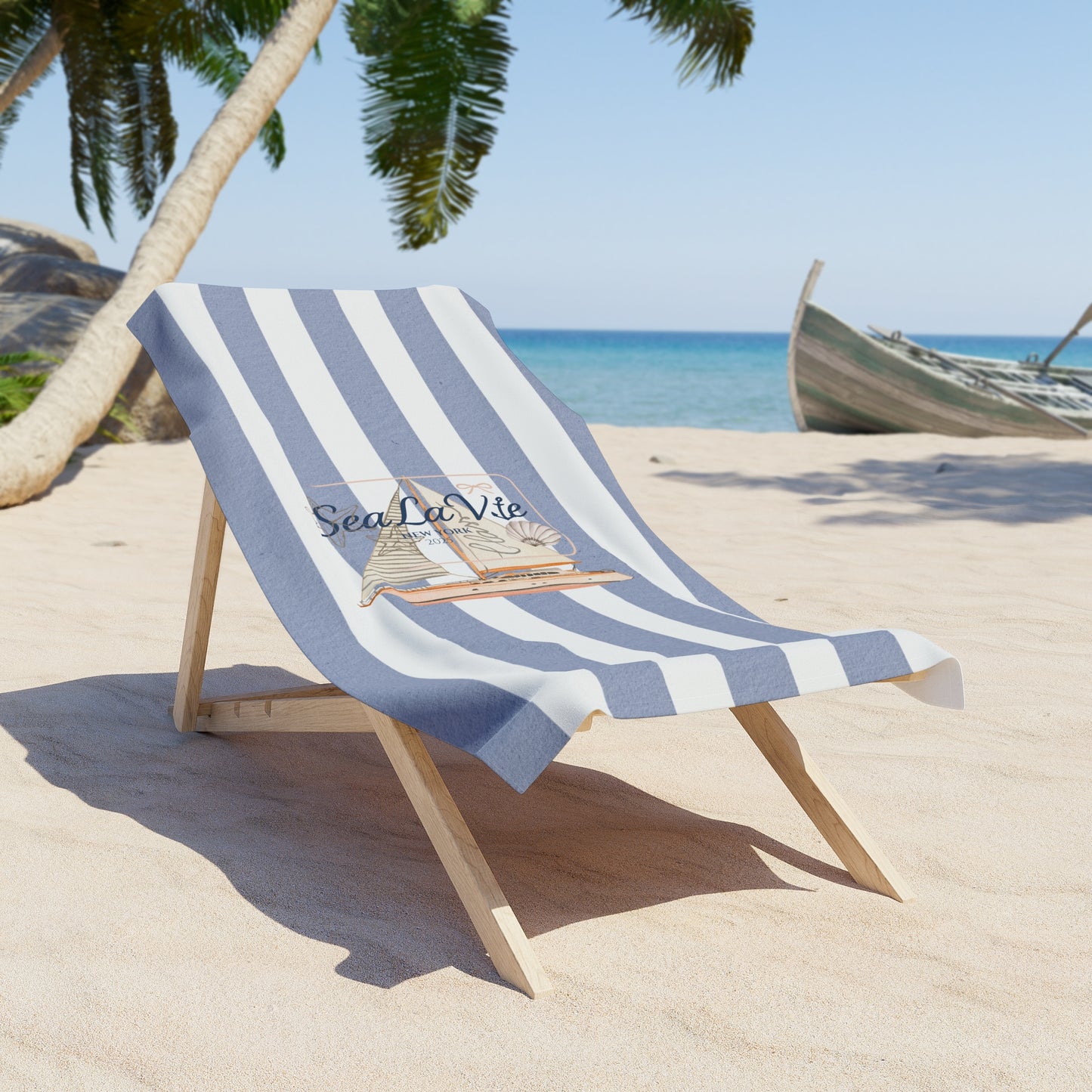 Sail Away Sea La Vie Beach Towel - Ocean Vibes for Summer Fun