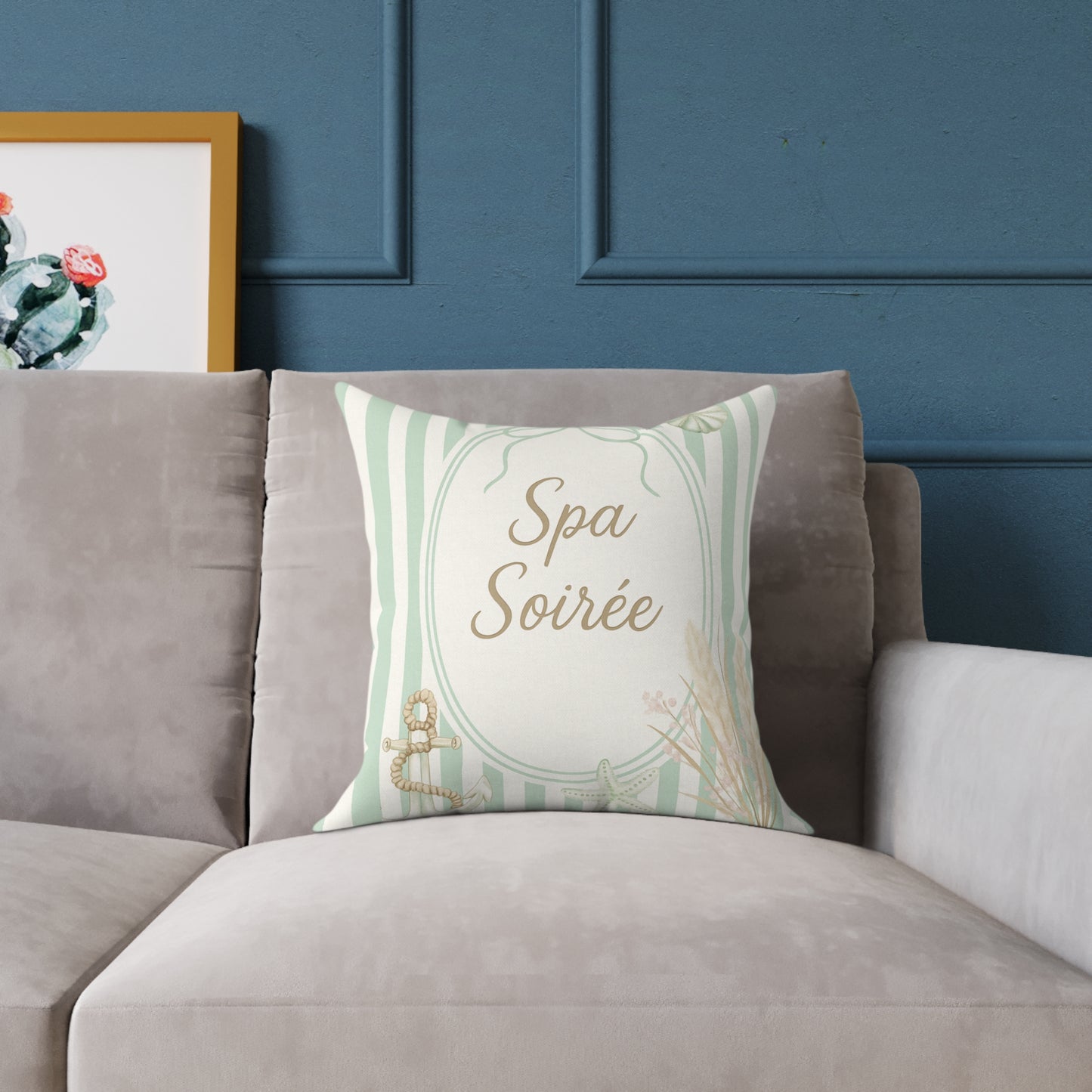 Spa Soirée Poly Canvas Pillow | Decorative Cushion for Relaxation, Home Decor, Gift for Moms, Spa Night, Cozy Accents