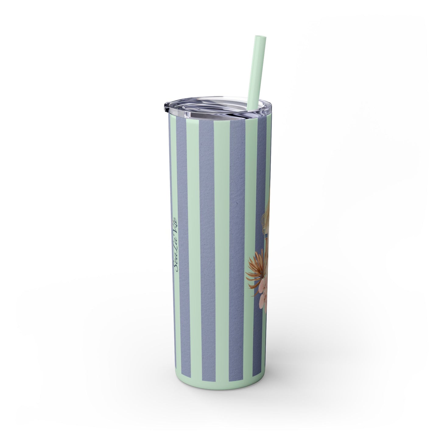 Personalize Bridal Party Skinny Tumbler with Straw | 20oz Coastal Drinkware