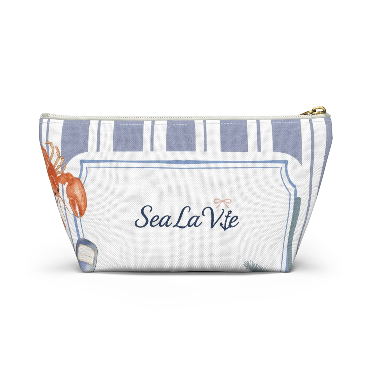 Salt & Serenity Nautical Accessory Pouch, Beach Makeup Bag, Coastal Travel Organizer, Long Island Gift, Summer Essentials, SeaLaVie Design