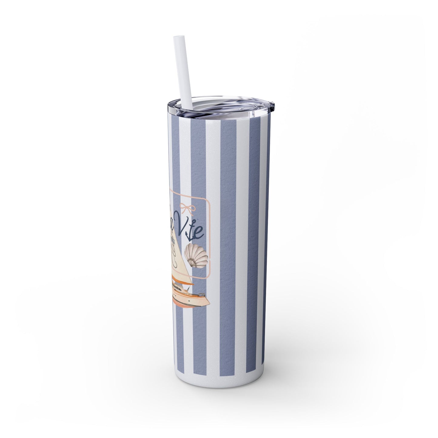 Sail Away Sea La Vie Skinny Tumbler with Straw | 20oz Coastal Drinkware