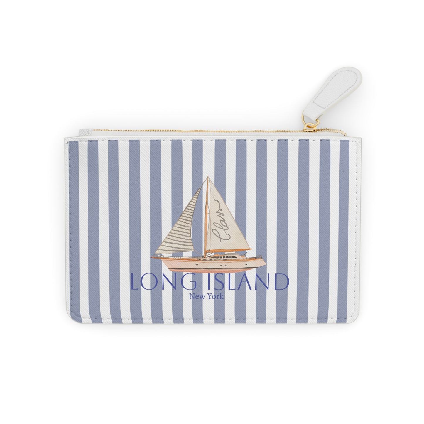 Long Island Sail Away Mini Clutch Bag, Nautical Purse, Marine Theme Accessory, Summer Travel Essential, Beach Gift Idea, Coastal Style Clutch