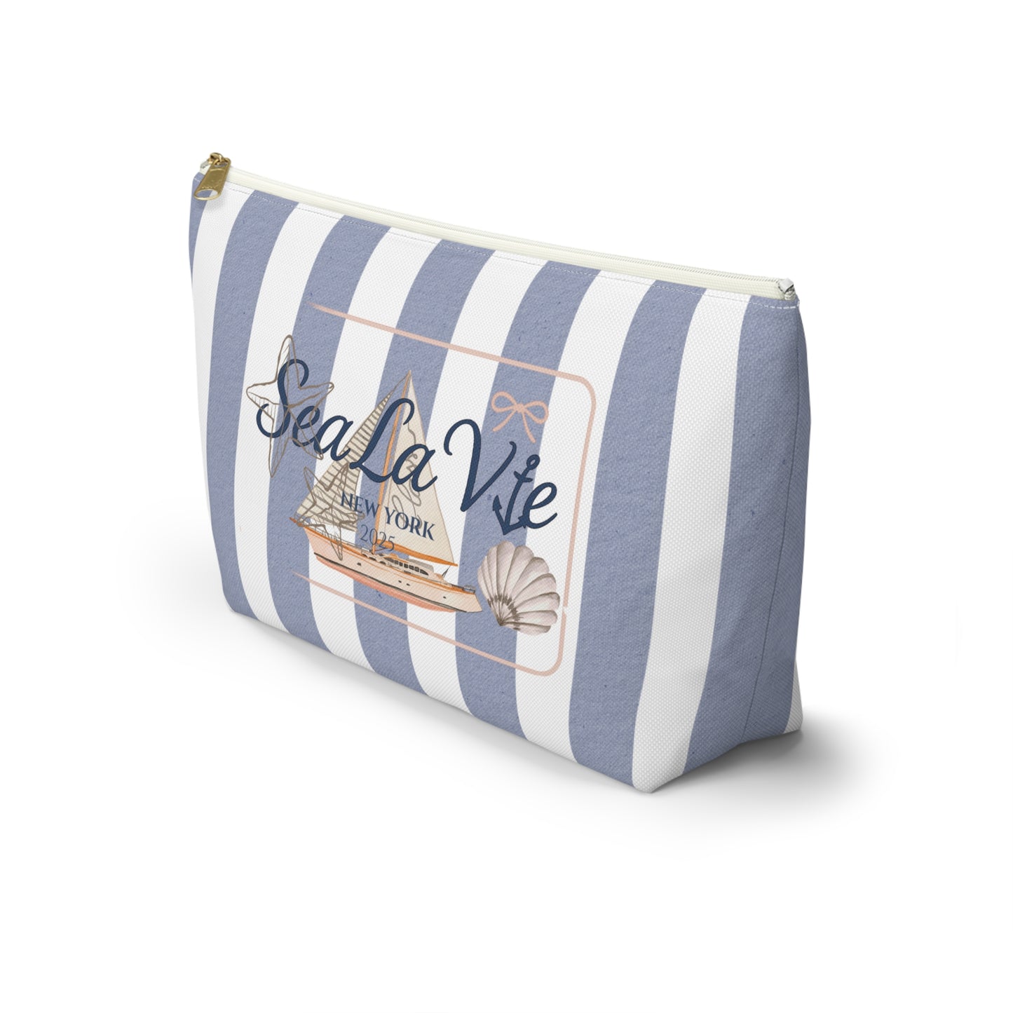 Sail Away Accessory Pouch - Sea La Vie, Nautical Bag for Travel, Make-Up, Beach, Gift for Her