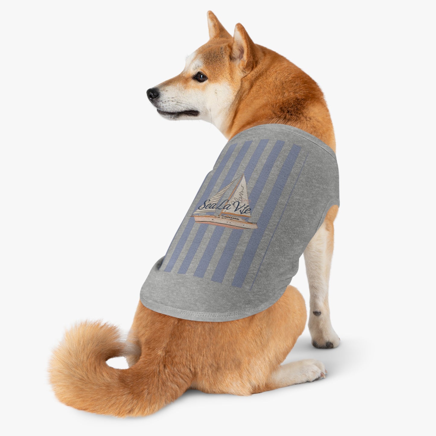 Sail Away Ocean Breeze Pet Tank Top, Cute Pet Apparel, Dog/Cat Summer Top, Nautical Pet Fashion, Beach Vacation Outfit