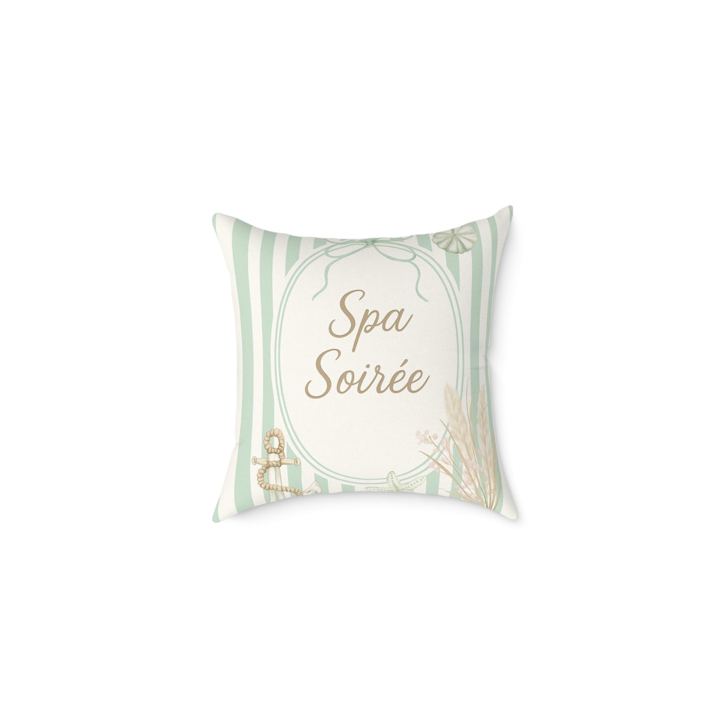 Spa Soirée Poly Canvas Pillow | Decorative Cushion for Relaxation, Home Decor, Gift for Moms, Spa Night, Cozy Accents