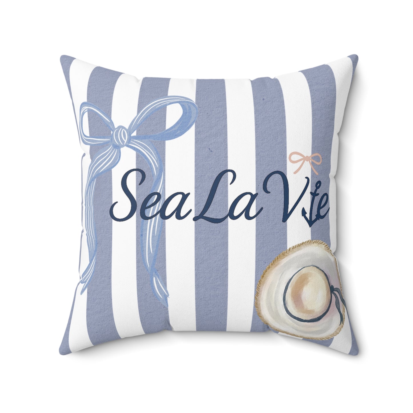 Beachy Nautical Square Pillow | Coastal Decor, Gift for Ocean Lovers, Sea La Vie Home Accent, Summer Vibes, Coastal Living