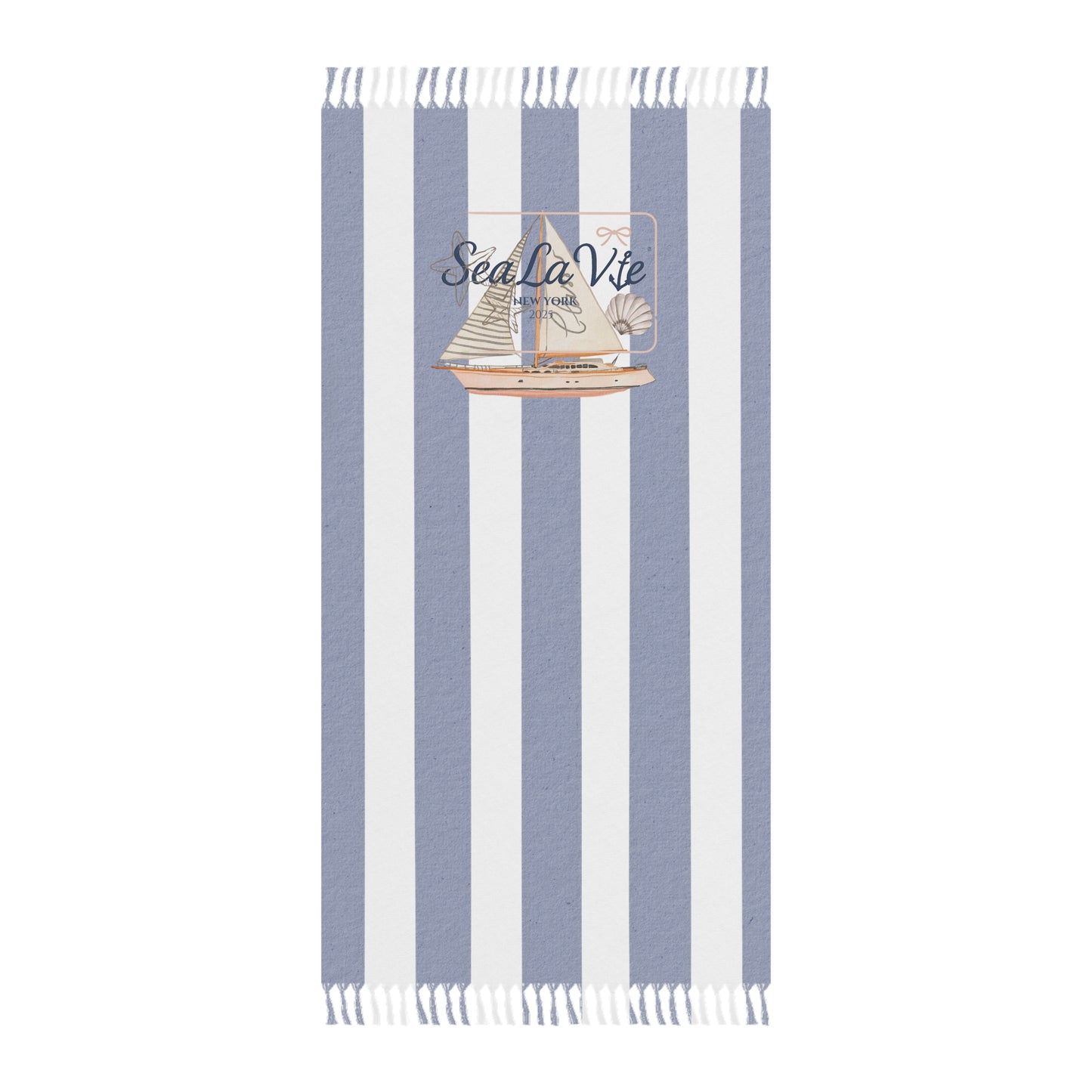 Sail Away Beach Towel - Ideal for Summer, Pool Days, and Beach Parties, Stylish Striped Design, Gifts for Beach Lovers, Sea La Vie