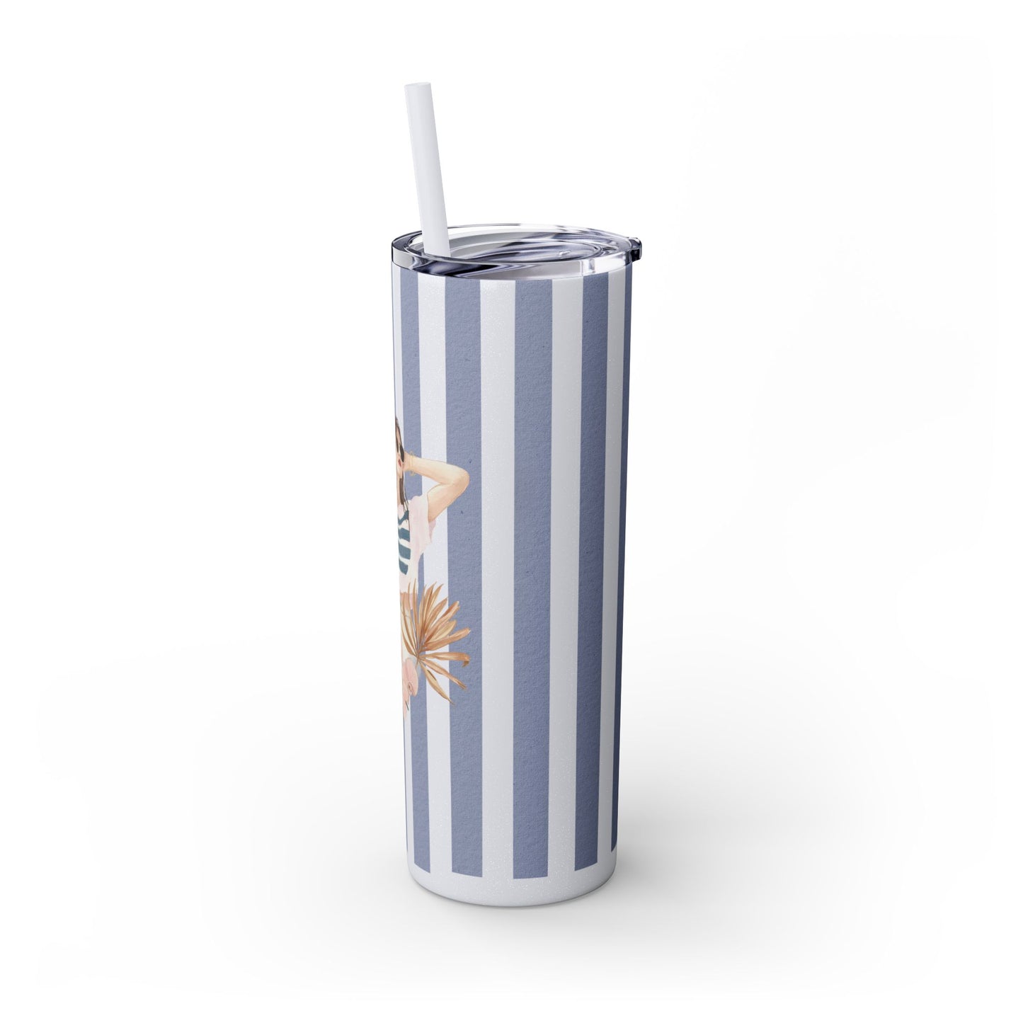Personalize Bridal Party Skinny Tumbler with Straw | 20oz Coastal Drinkware