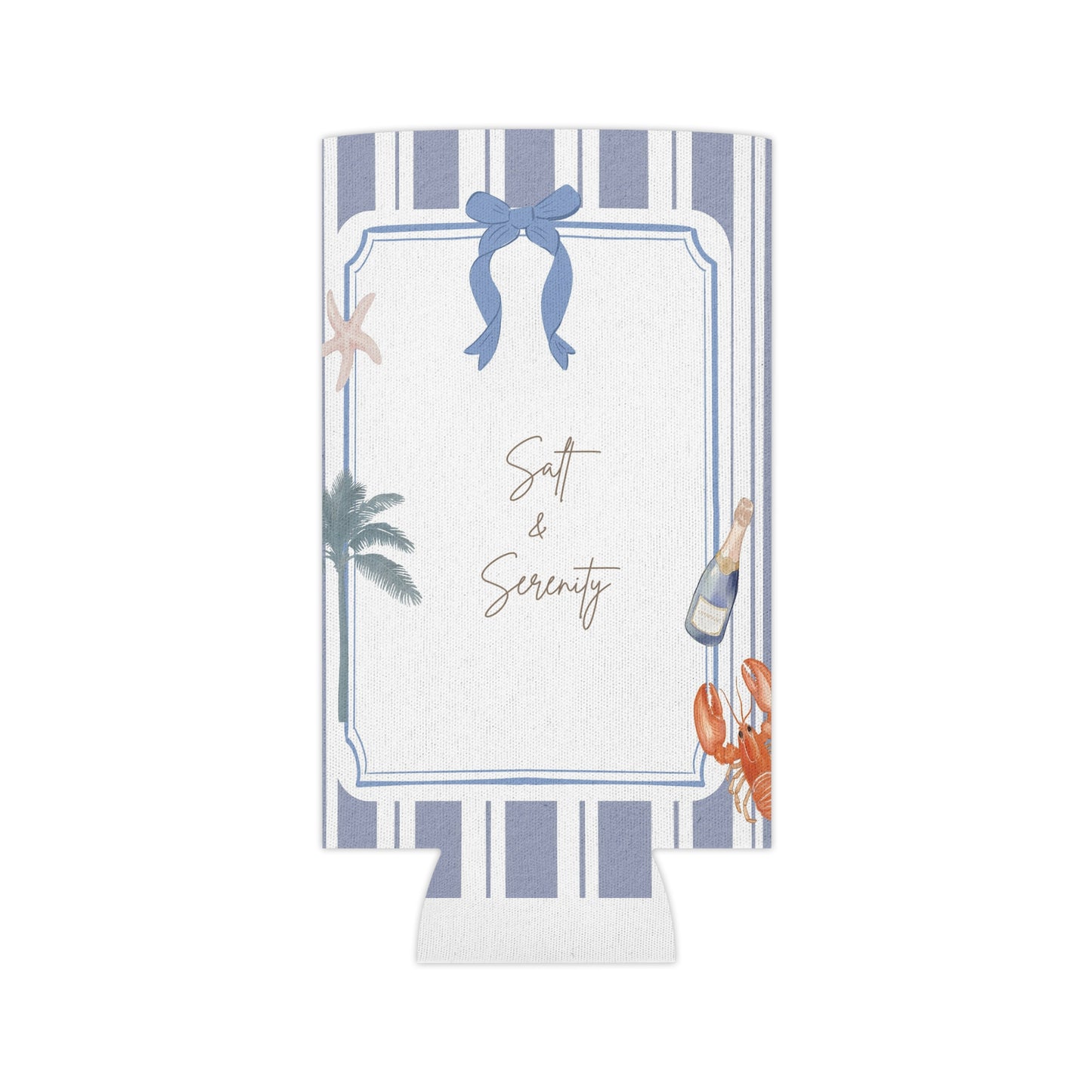 Salty & Serenity Coastal Can Cooler | Beach Party Accessory, Summer Vibes, Picnic Essential, Nautical Beverage Holder, Wedding Favors
