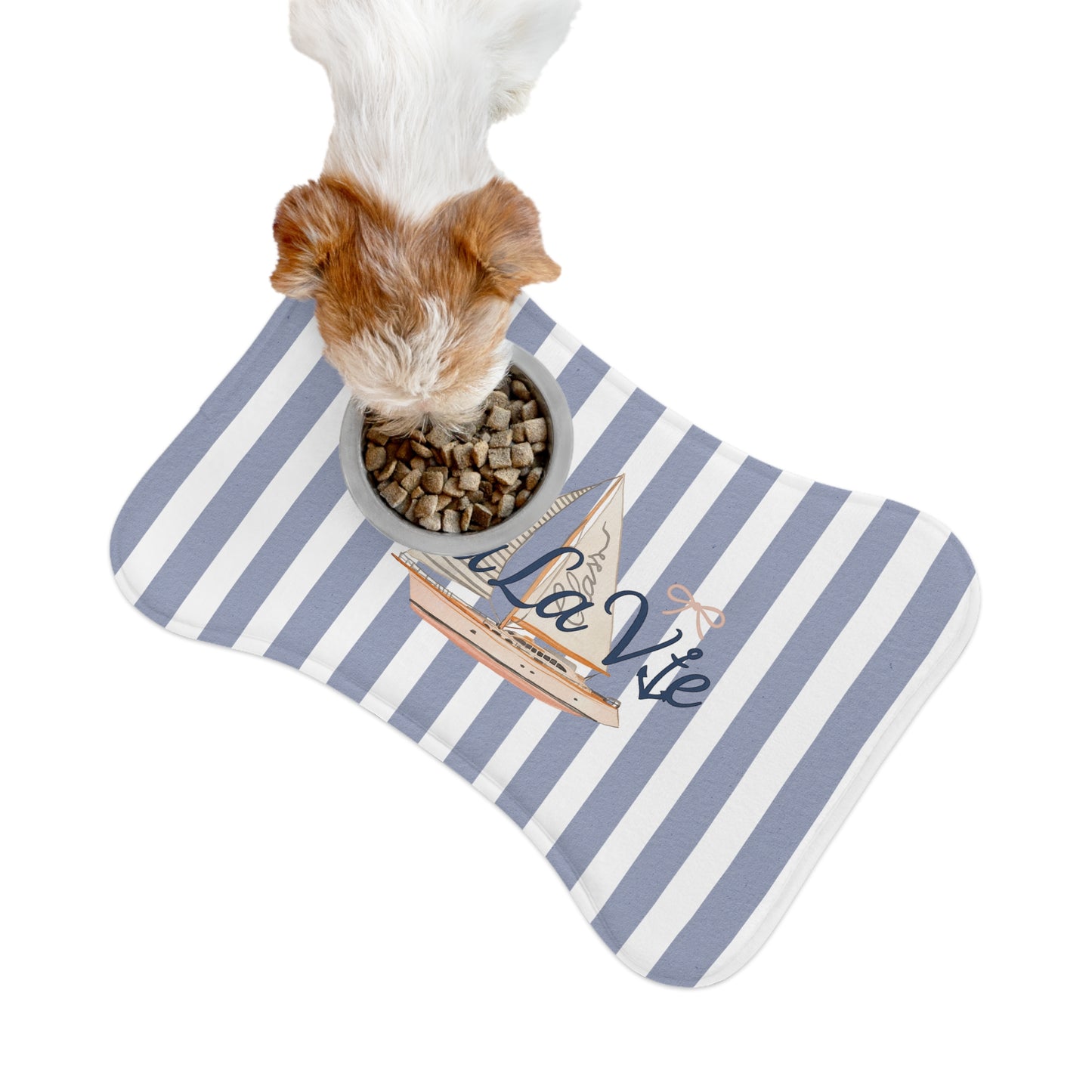 Sail Away Pet Feeding Mat - Sea la Vie, Dog Dining Mat, Cat Food Pad, Coastal Decor, Pet Lover Gift, Beach Theme