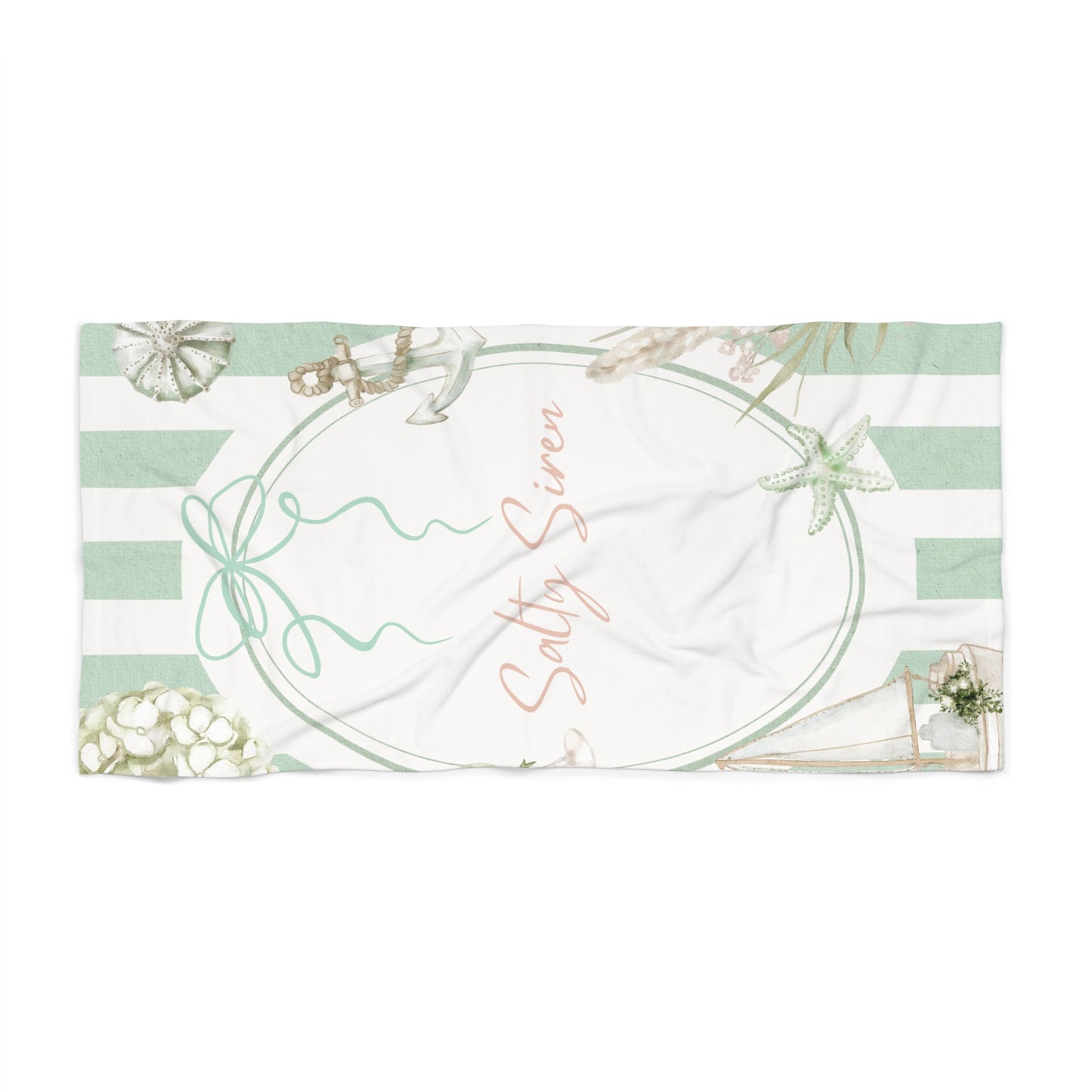 Salty Siren Beachy Vibes Towel - Salty Sun Design, Perfect for Summer, Pool Parties, Beach Days, Gifts for Her, Travel Essentials
