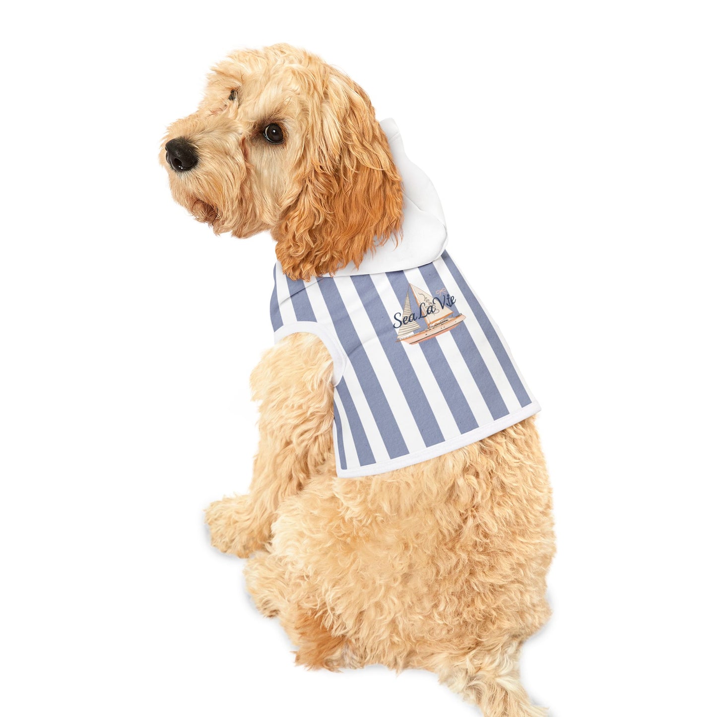 Sail Away Pet Hoodie for Dogs, Nautical Pet Sweater, Dog Clothing, Beach Outfit for Pets, Coastal Dog Hoodie, Fun Dog Apparel