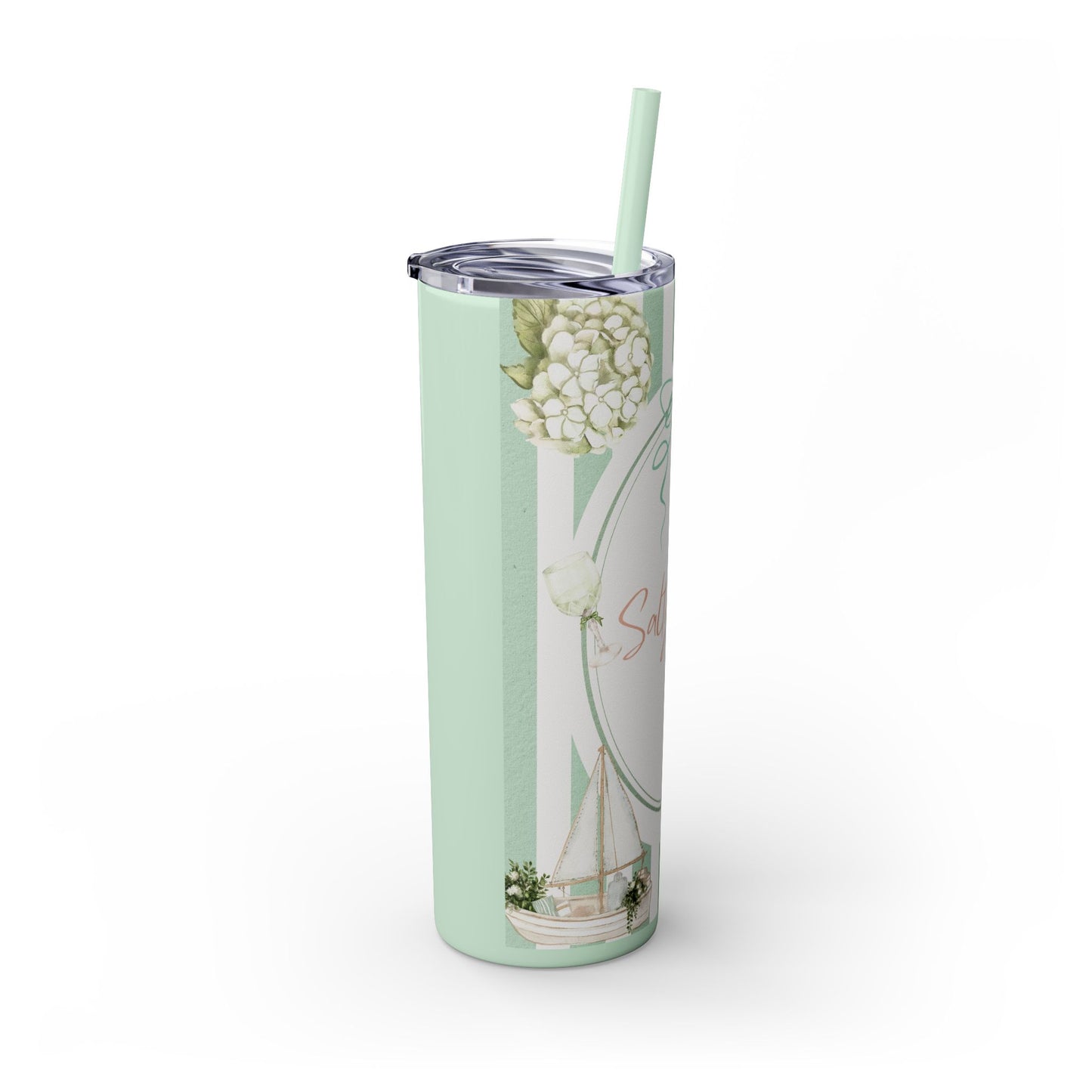 Salty Siren Skinny Tumbler with Straw | 20oz Coastal Drinkware
