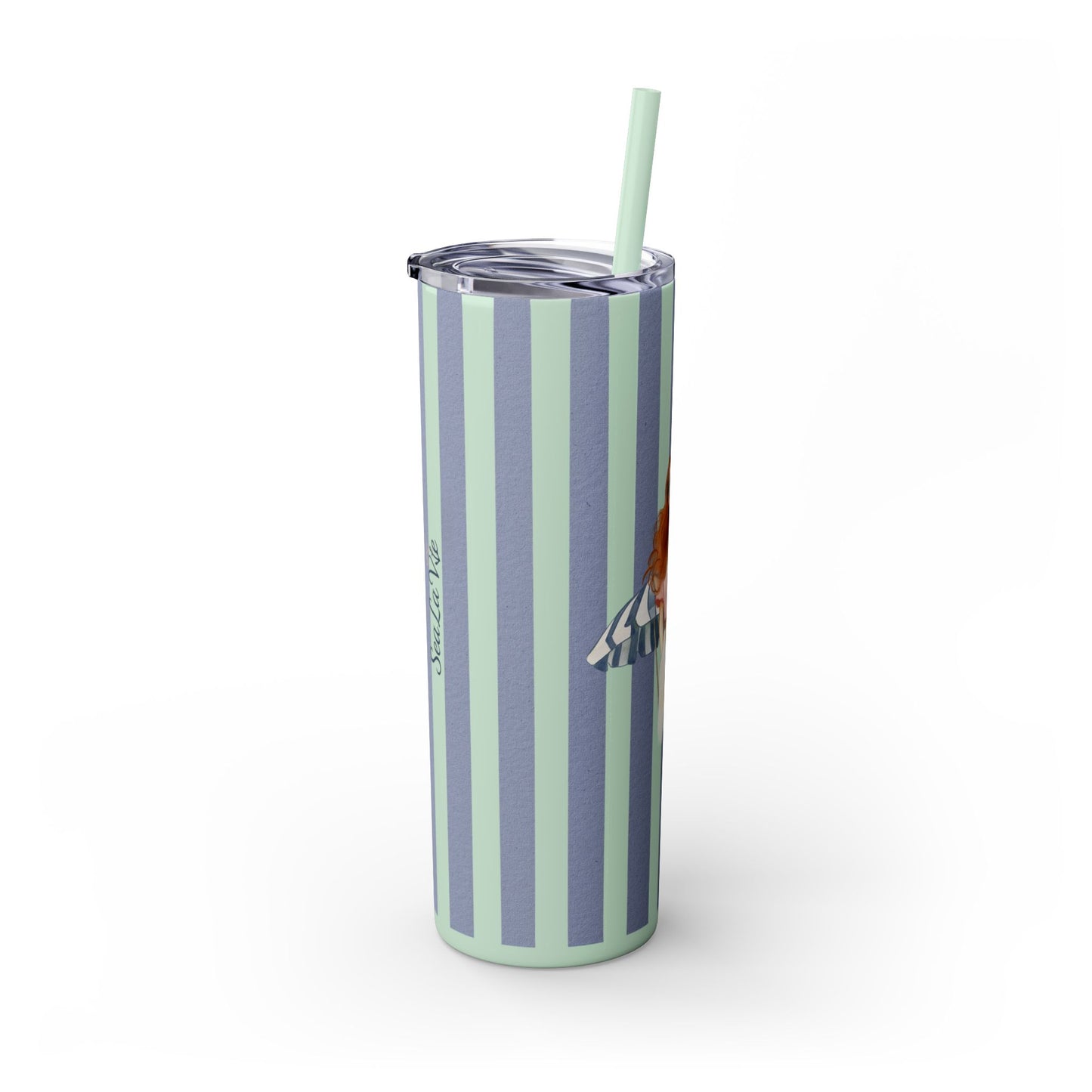 Personalize Bridal Party Skinny Tumbler with Straw | 20oz Coastal Drinkware