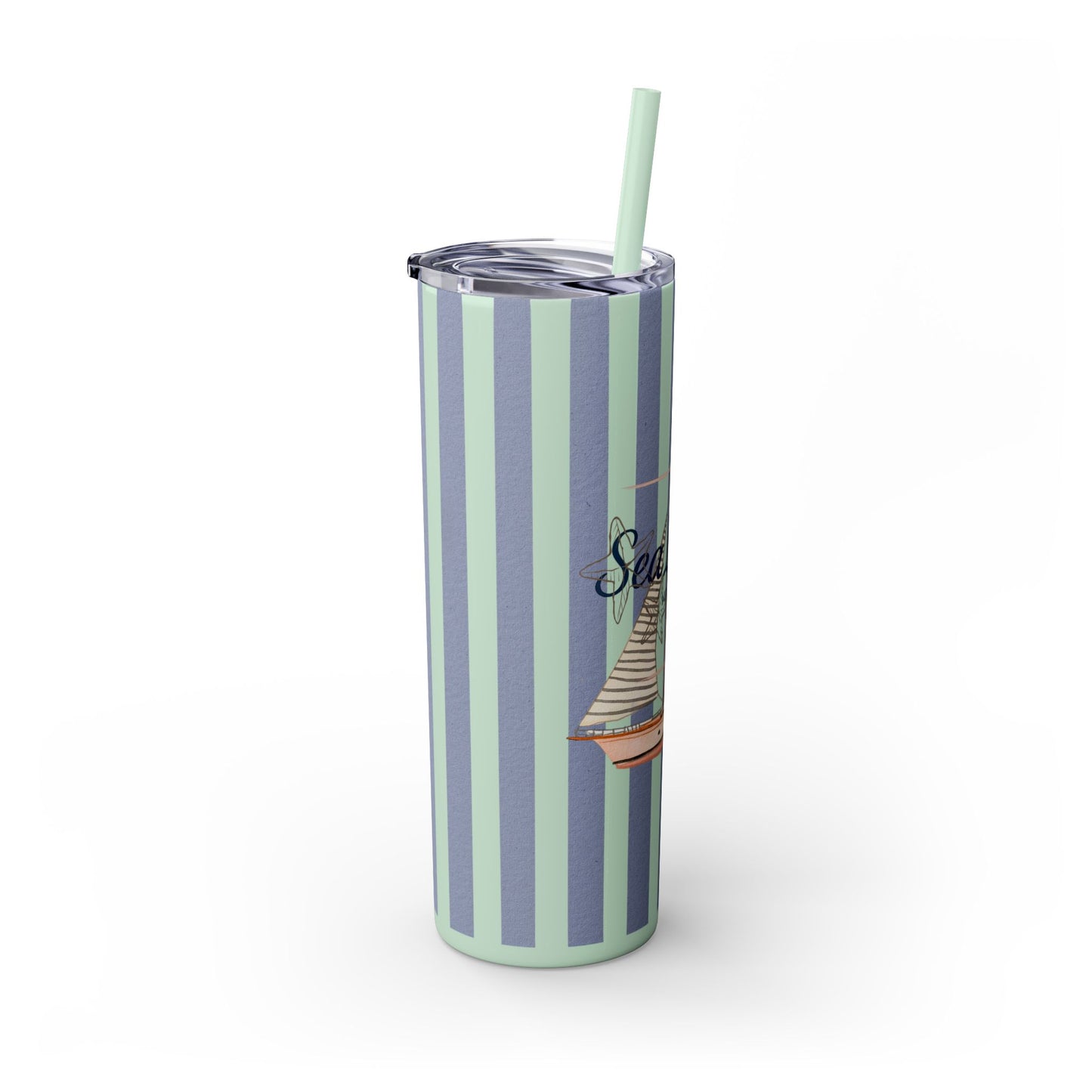 Sail Away Sea La Vie Skinny Tumbler with Straw | 20oz Coastal Drinkware