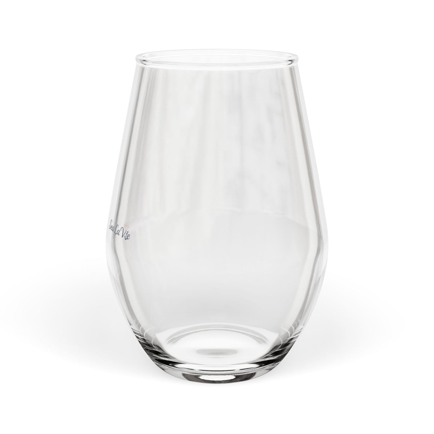 Personalized Sea La Vie Chic Stemless Wine Glass, Perfect for Celebrations, Events, Gifts, Home Bars, Party Favors