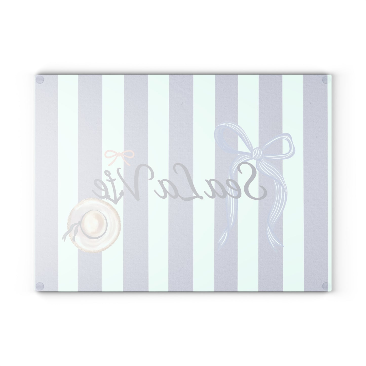 Sea la Vie Beach-Themed Glass Cutting Board, Nautical Kitchen Decor, Gift for Sea Lovers, Coastal Living, Sea La Vie Board, Nautical Kitchen Accessory