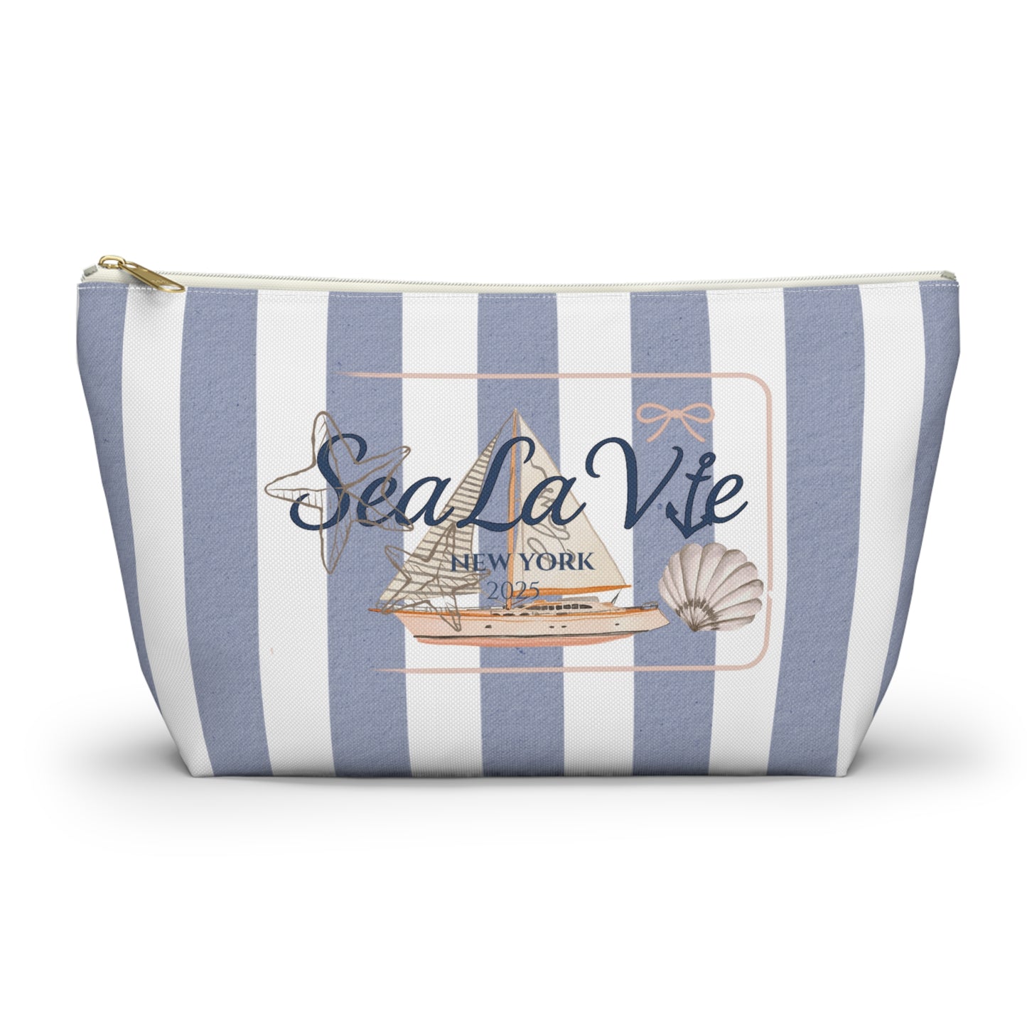 Sail Away Accessory Pouch - Sea La Vie, Nautical Bag for Travel, Make-Up, Beach, Gift for Her