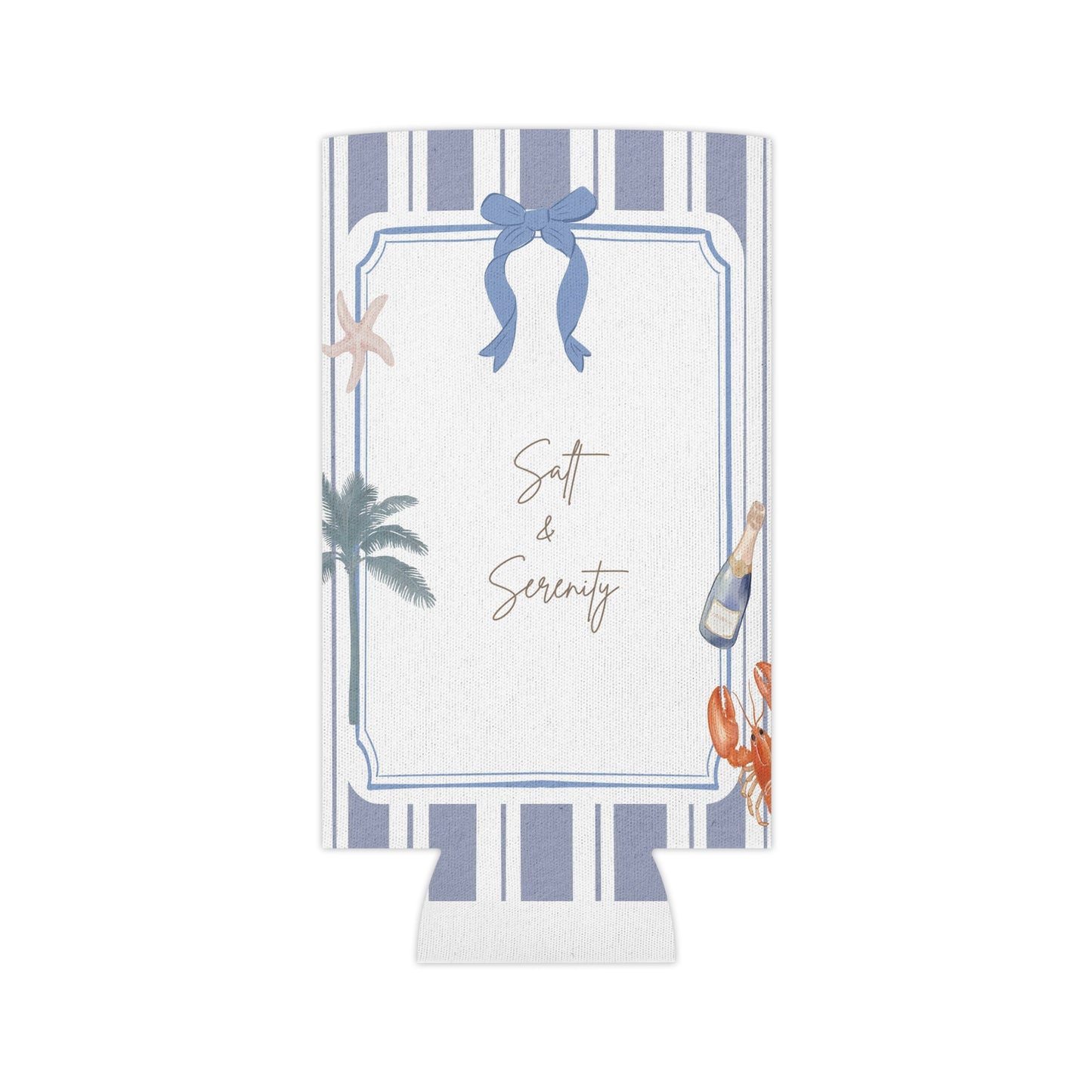 Salty & Serenity Coastal Can Cooler | Beach Party Accessory, Summer Vibes, Picnic Essential, Nautical Beverage Holder, Wedding Favors