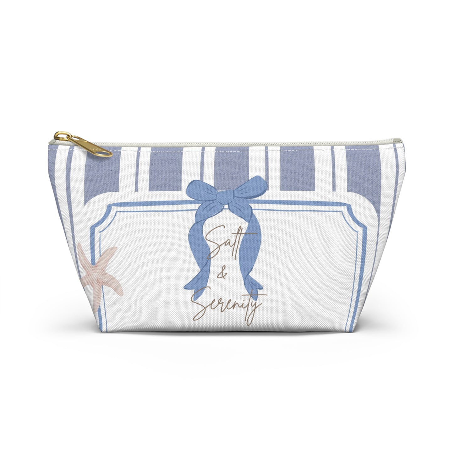 Salt & Serenity Nautical Accessory Pouch, Beach Makeup Bag, Coastal Travel Organizer, Long Island Gift, Summer Essentials, SeaLaVie Design