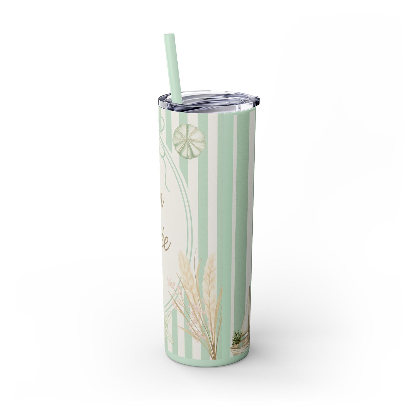 Personalize Spa Soirée Bridal Party Skinny Tumbler with Straw | 20oz Coastal Drinkware