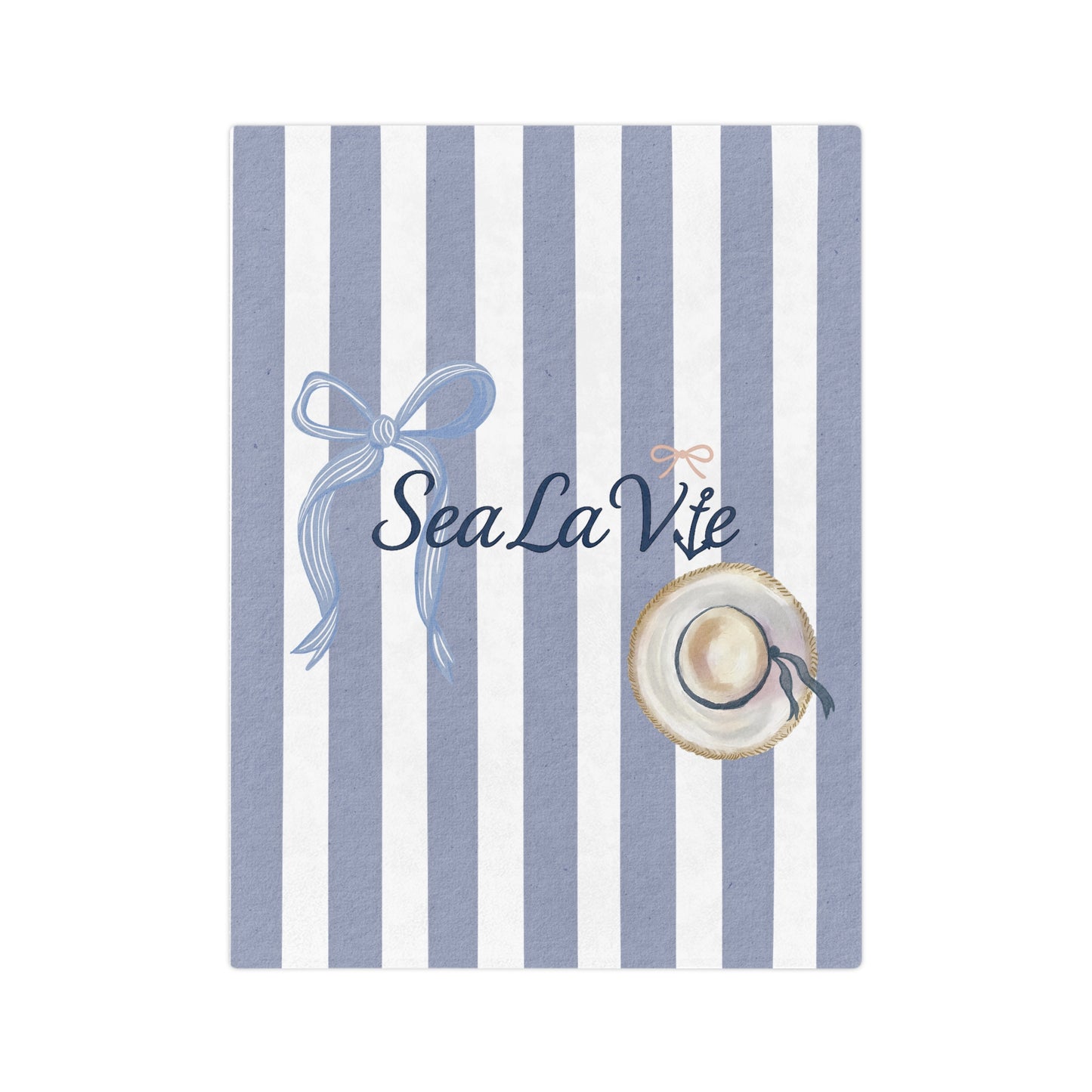 Sea la Vie Cozy Beach-Themed Blanket, Perfect for Summer Picnics, Throw Blanket for Home Decor, Gift for Ocean Lovers, 'Sea La Vie' Design