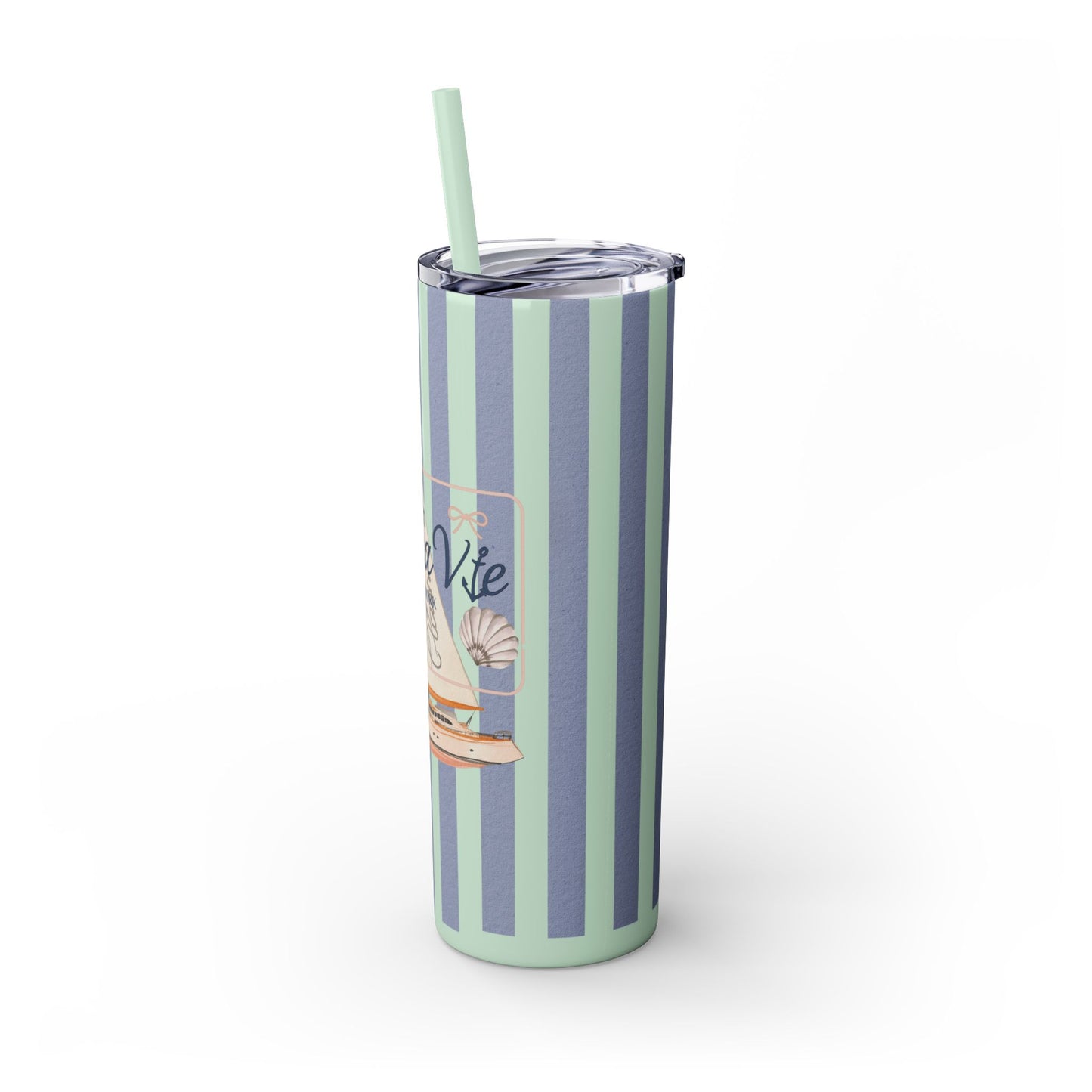Sail Away Sea La Vie Skinny Tumbler with Straw | 20oz Coastal Drinkware