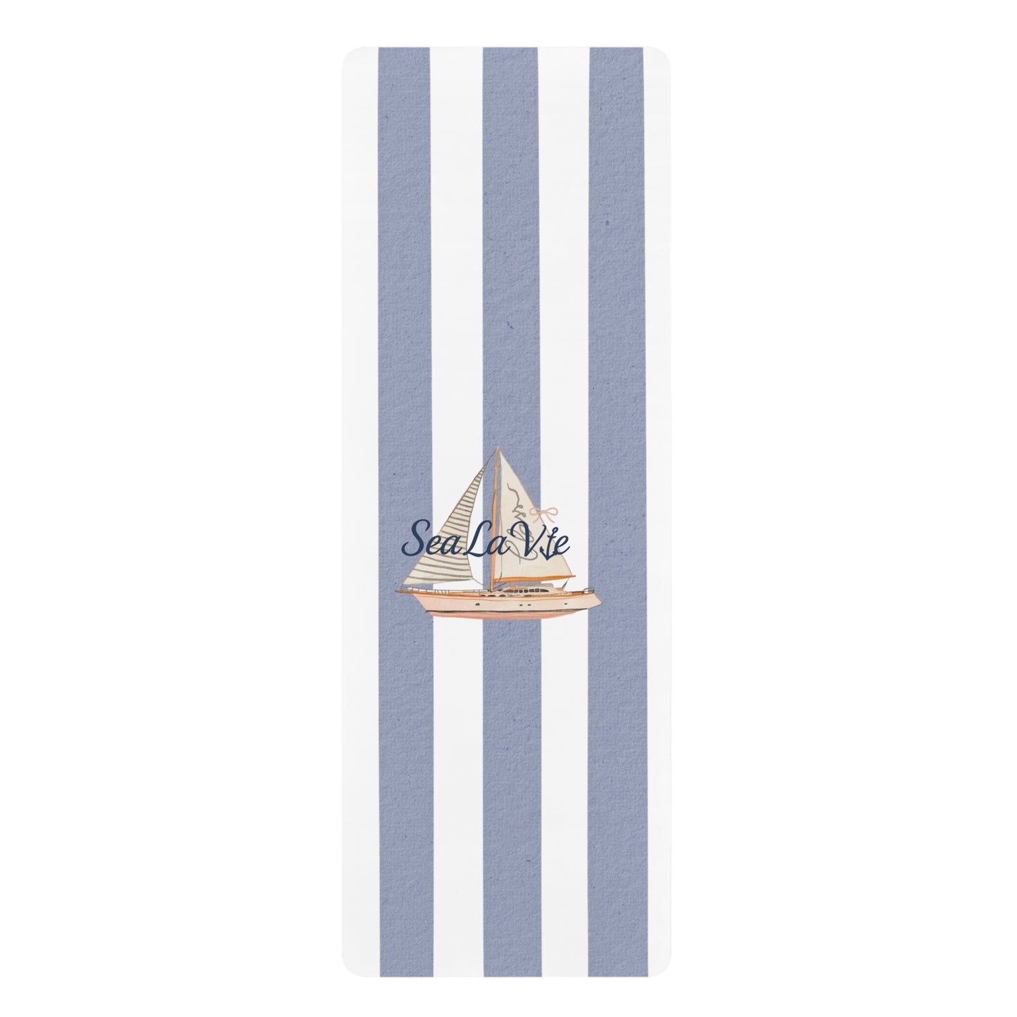 Sail Away Rubber Yoga Mat, Coastal Workout Mat, Beach Lover Gift, Yoga Mat with Sailboat, Home Fitness Essentials, SeaLaVie Yoga Mat