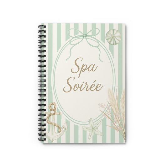 Spa Soirée Spiral Notebook - Perfect for Relaxation, Journaling, Spa Days, Gift for Her, Ocean Inspired Design