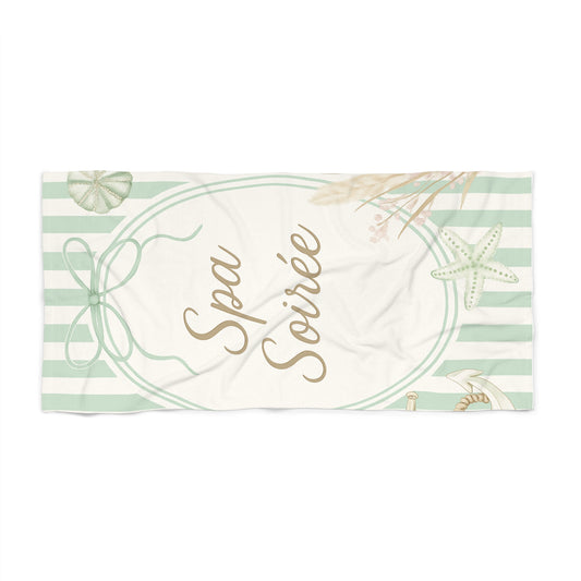 Spa Soirée Beach Towel | Coastal Vibes, Beach Day Essential, Summer Fun, Poolside Accessory, Gift for Spa Lovers