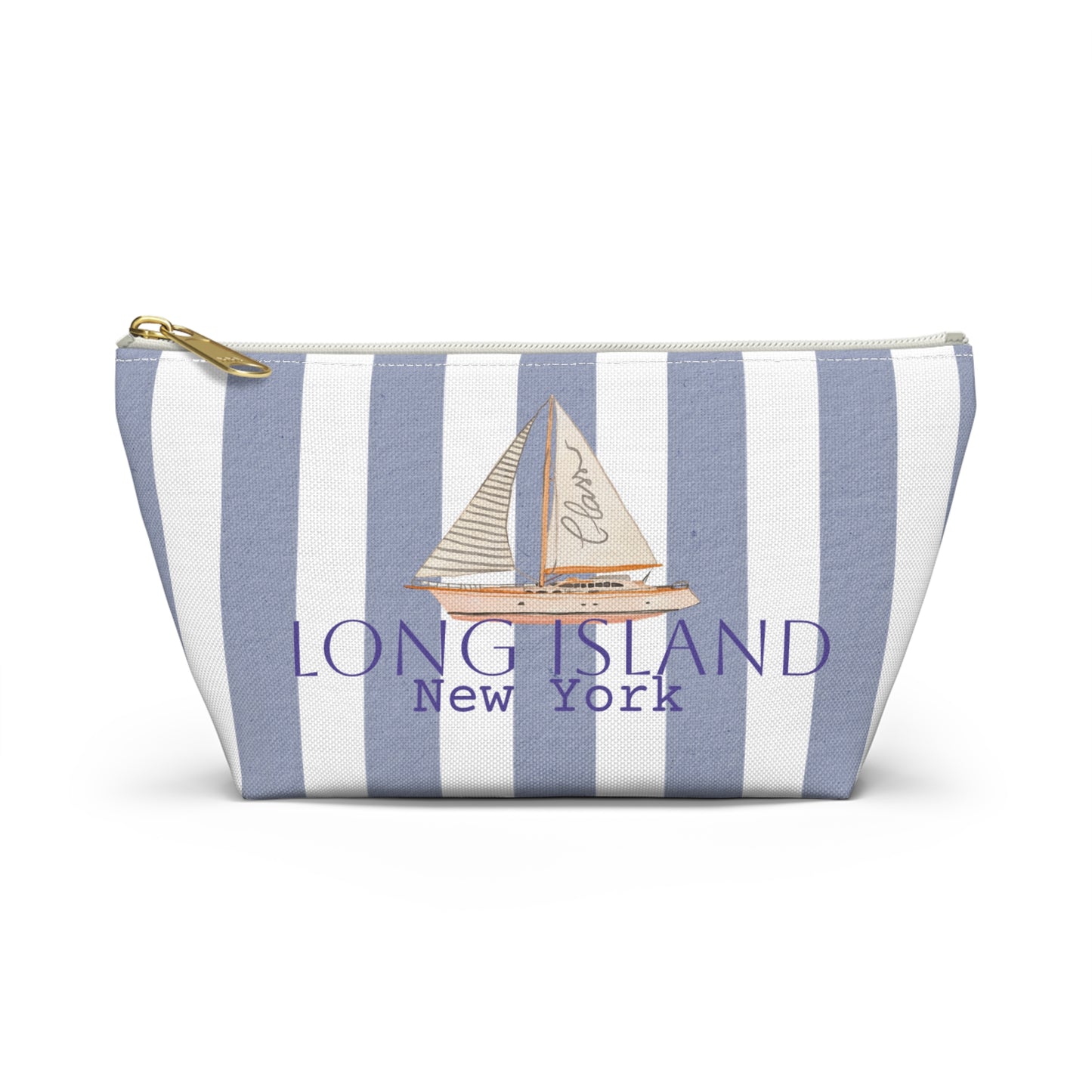 Long Island NY Accessory Pouch - Sea La Vie, Nautical Bag for Travel, Make-Up, Beach, Gift for Her