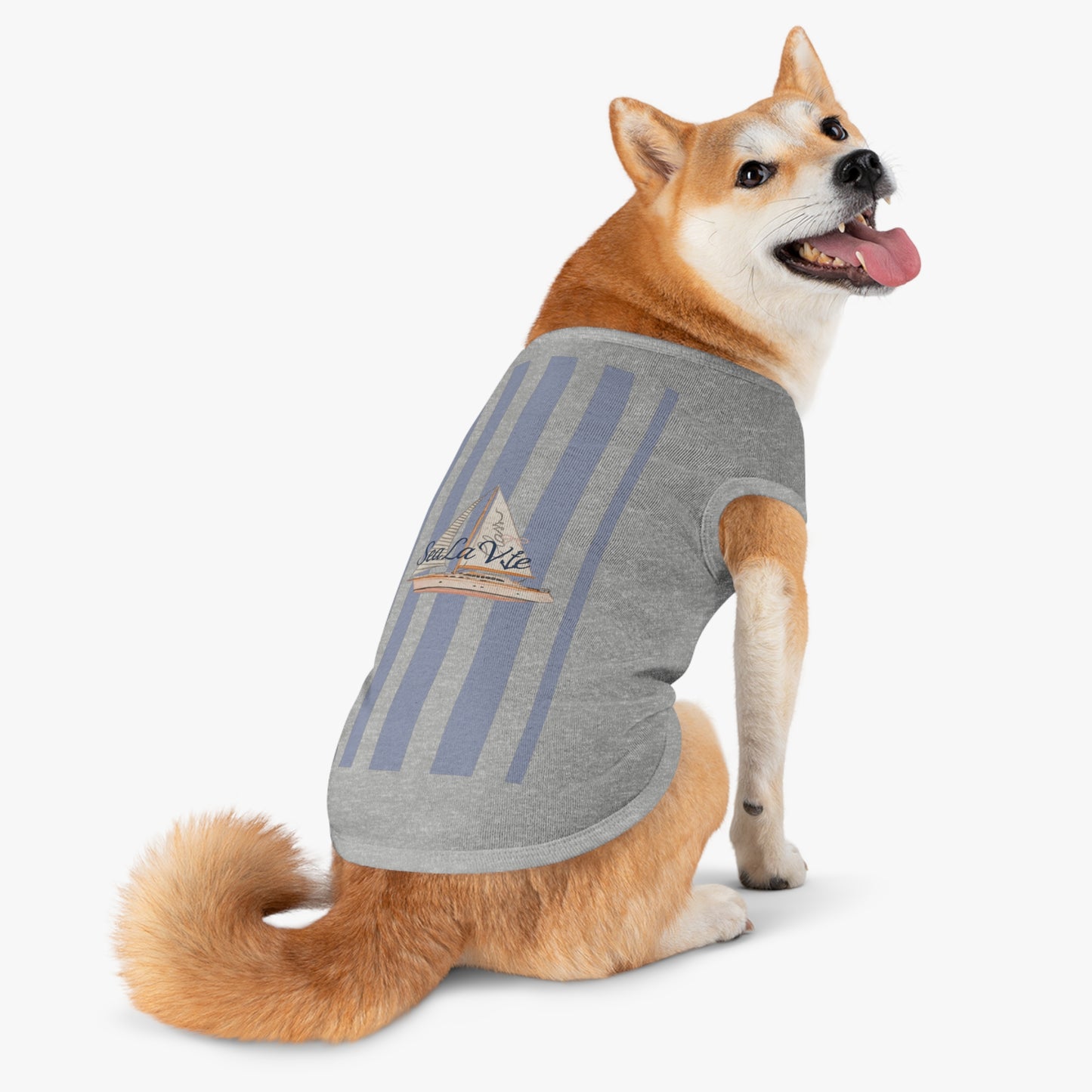 Sail Away Ocean Breeze Pet Tank Top, Cute Pet Apparel, Dog/Cat Summer Top, Nautical Pet Fashion, Beach Vacation Outfit