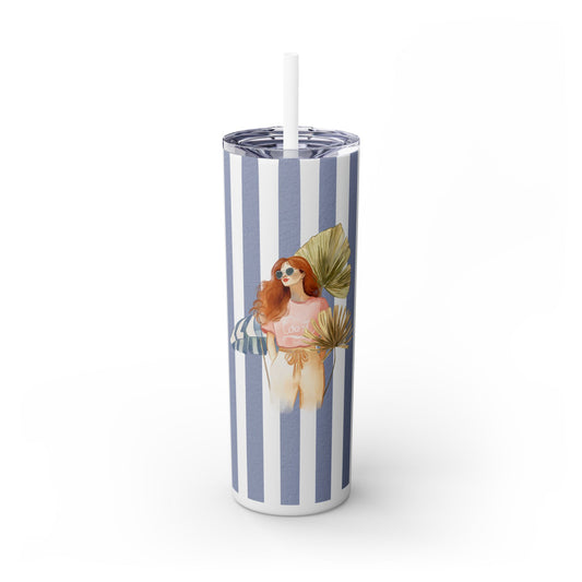 Personalize Bridal Party Skinny Tumbler with Straw | 20oz Coastal Drinkware