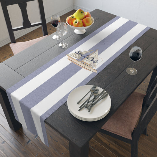 Sail Away Striped Table Runner, Coastal Home Decor, Summer Table Decoration, Dining Table Accessory, Casual Dining