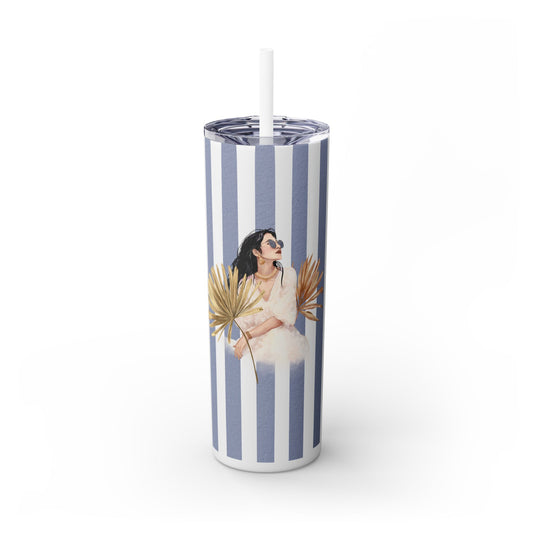 Personalize Bridal Party Skinny Tumbler with Straw | 20oz Coastal Drinkware