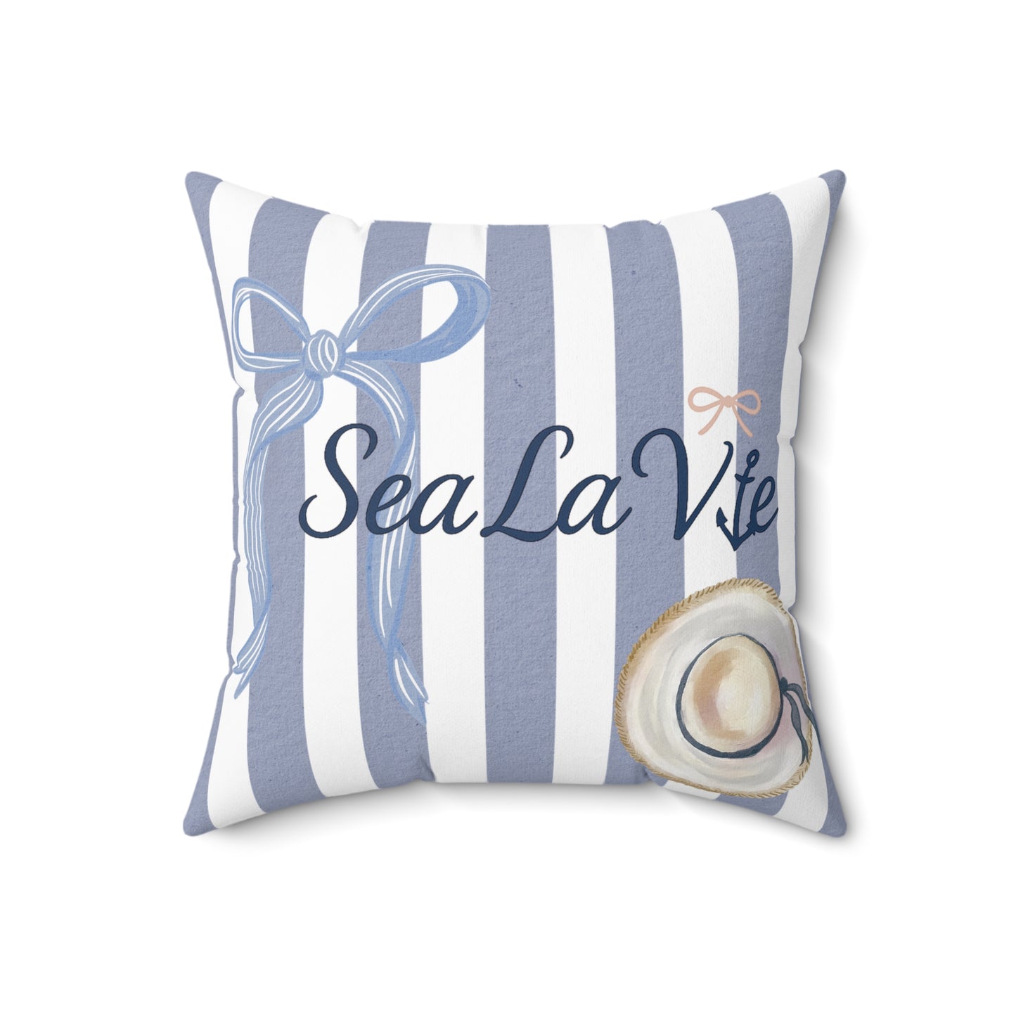 Beachy Nautical Square Pillow | Coastal Decor, Gift for Ocean Lovers, Sea La Vie Home Accent, Summer Vibes, Coastal Living