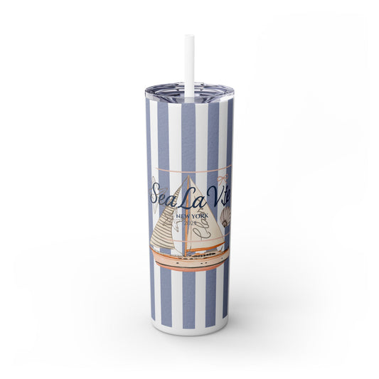 Sail Away Sea La Vie Skinny Tumbler with Straw | 20oz Coastal Drinkware