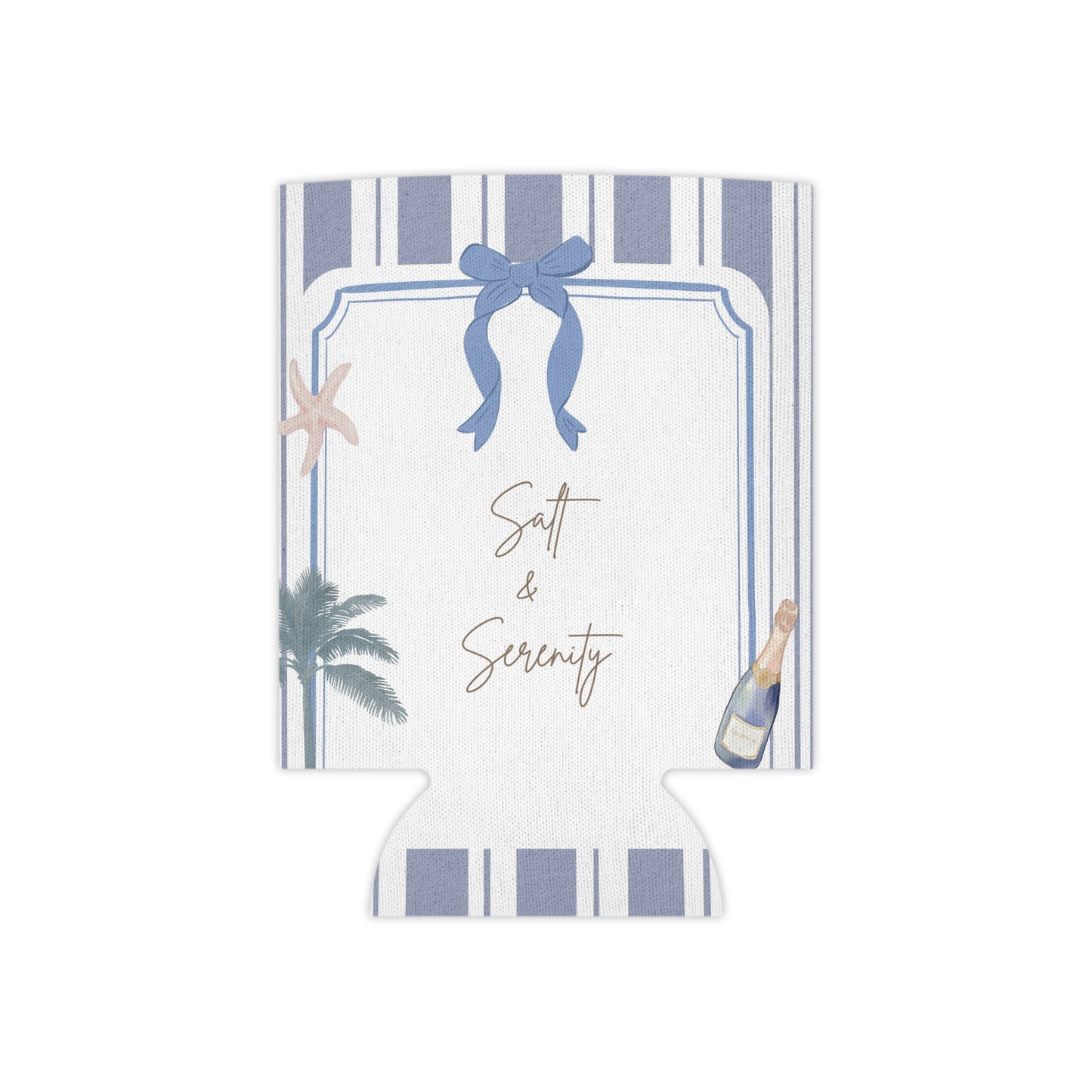 Salty & Serenity Coastal Can Cooler | Beach Party Accessory, Summer Vibes, Picnic Essential, Nautical Beverage Holder, Wedding Favors