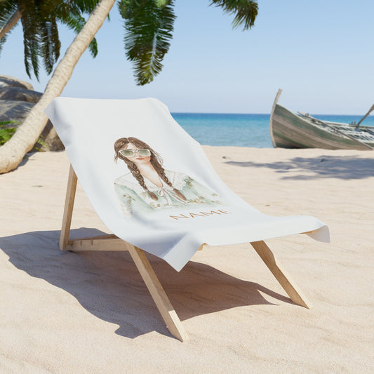 Personalized Kelly Salty Siren Beachy Vibes Towel - Salty Sun Design, Perfect for Summer, Pool Parties, Beach Days, Gifts for Her, Travel Essentials