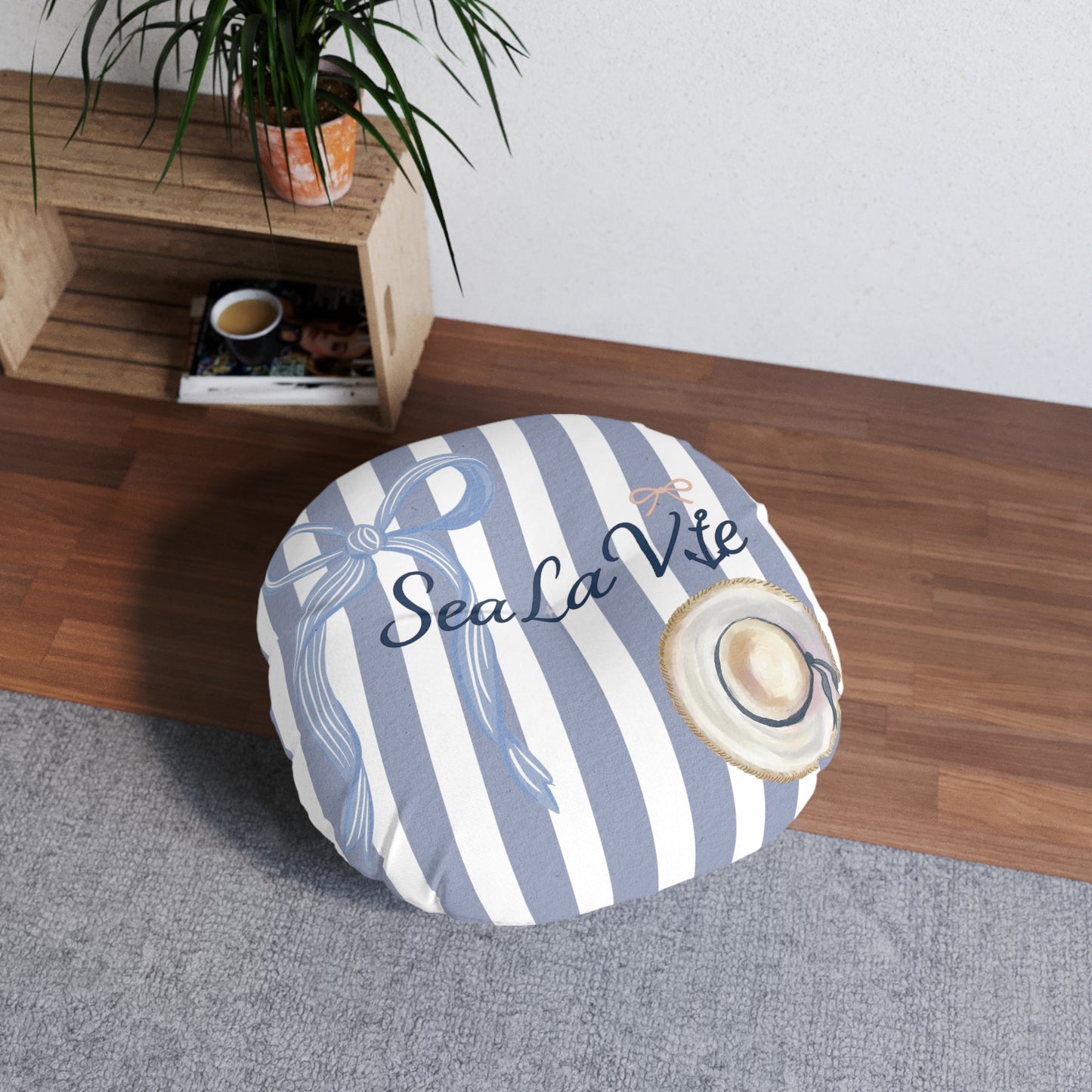 Sea la Vie Coastal Themed Tufted Floor Pillow, Round Pillow for Home Decor, Beach House Accent, Nautical Cushion, Relaxation Accessory, Gift for [...]