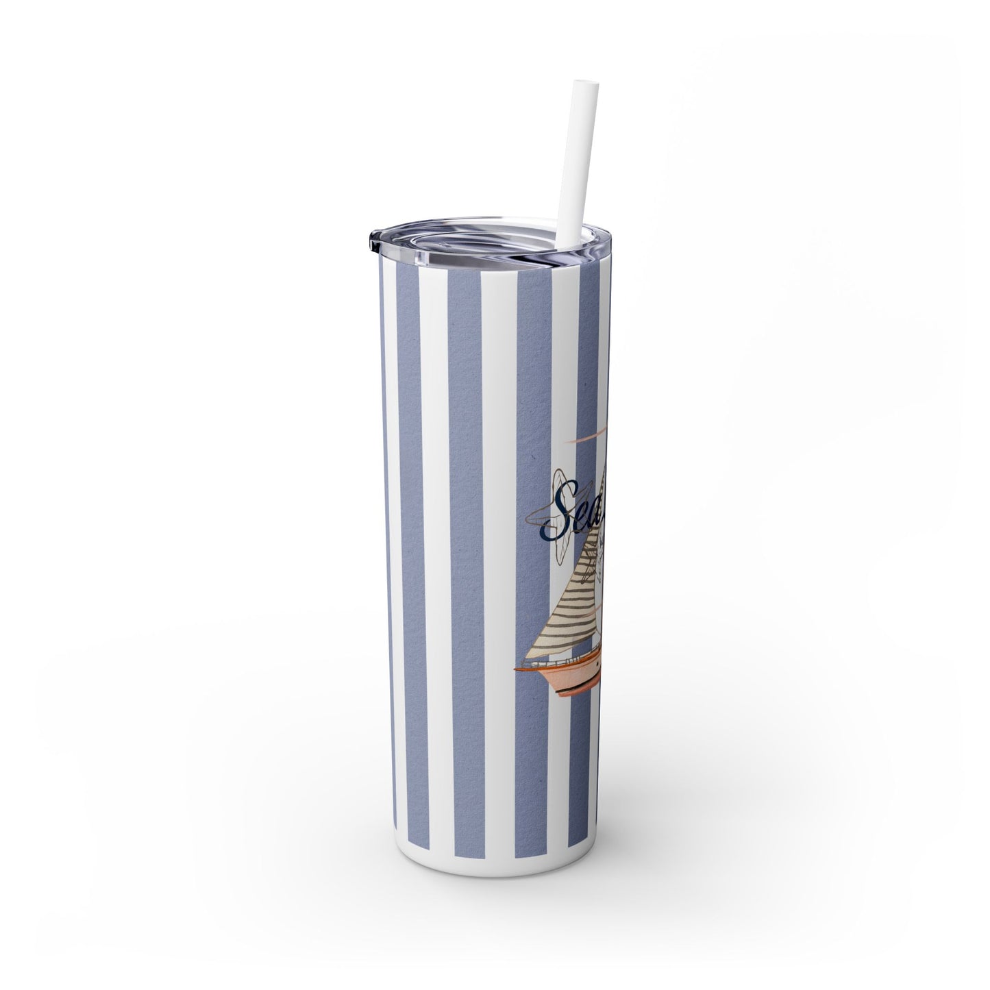 Sail Away Sea La Vie Skinny Tumbler with Straw | 20oz Coastal Drinkware