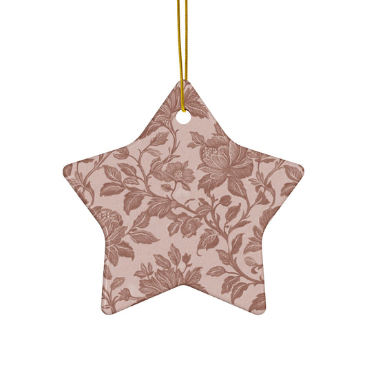 Charming Floral Golden Hour Autumn Collection Ceramic Ornament Set - Perfect for Christmas Tree, Home Décor, Gift Tags, Celebrations, Unique Keepsakes