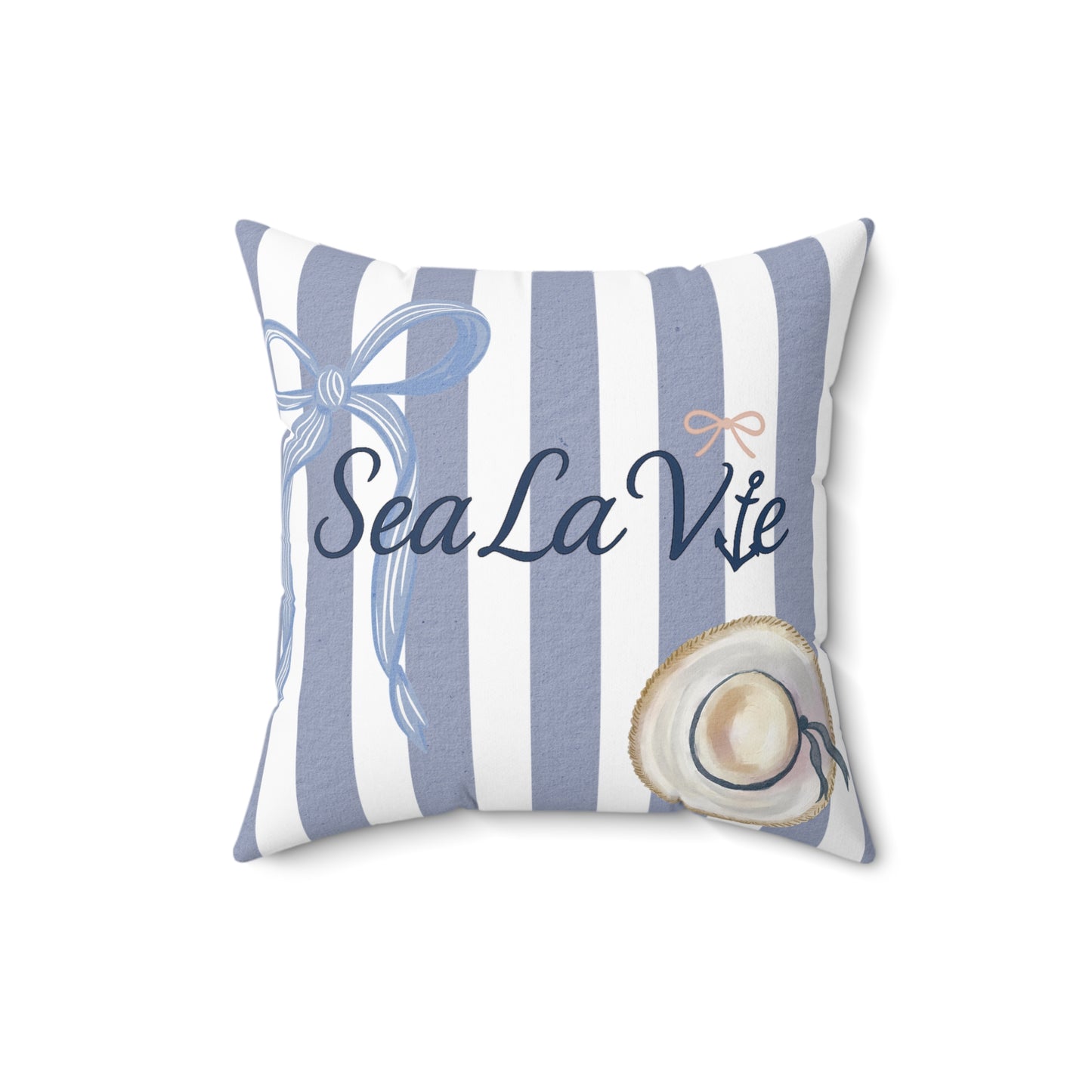 Beachy Nautical Square Pillow | Coastal Decor, Gift for Ocean Lovers, Sea La Vie Home Accent, Summer Vibes, Coastal Living