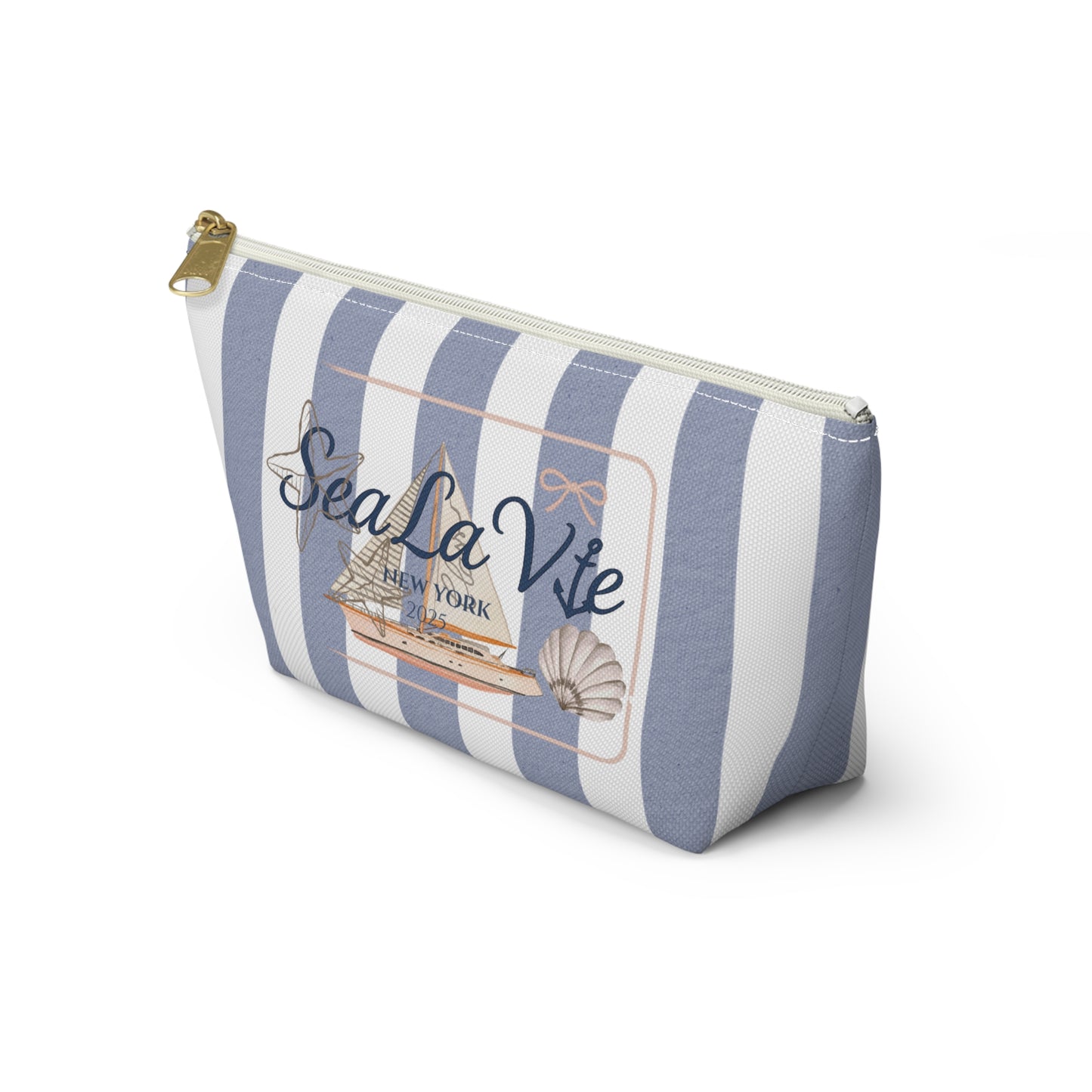 Sail Away Accessory Pouch - Sea La Vie, Nautical Bag for Travel, Make-Up, Beach, Gift for Her