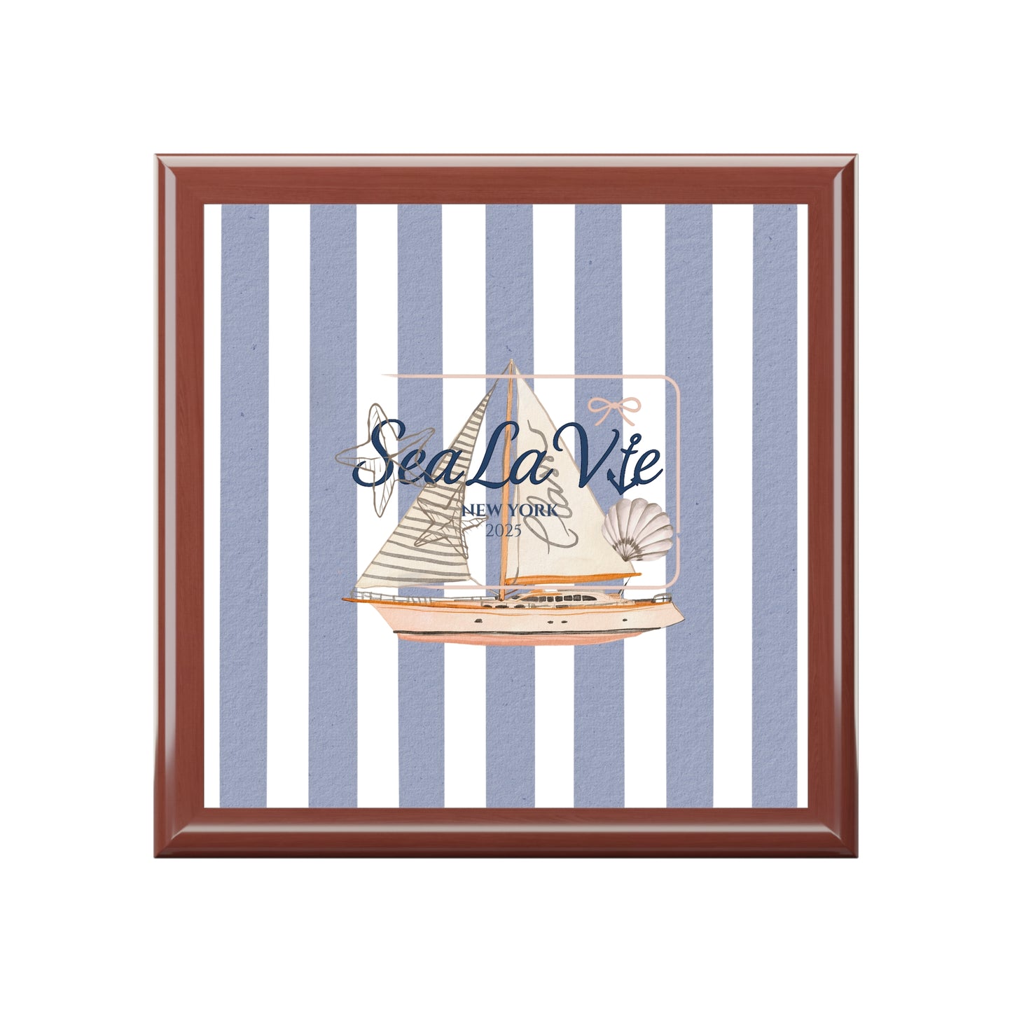Sail Away Jewelry Box, Coastal Decor, Sea La Vie Keepsake, Beach House Gift, Ocean Theme Storage