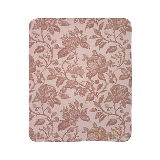 Floral Fleece Sherpa Blanket Golden Hour Autumn Collection – Soft Throw for Home Decor, Boho Chic, Gift for Her, Warm Winter Essentials, Snuggle Blanket