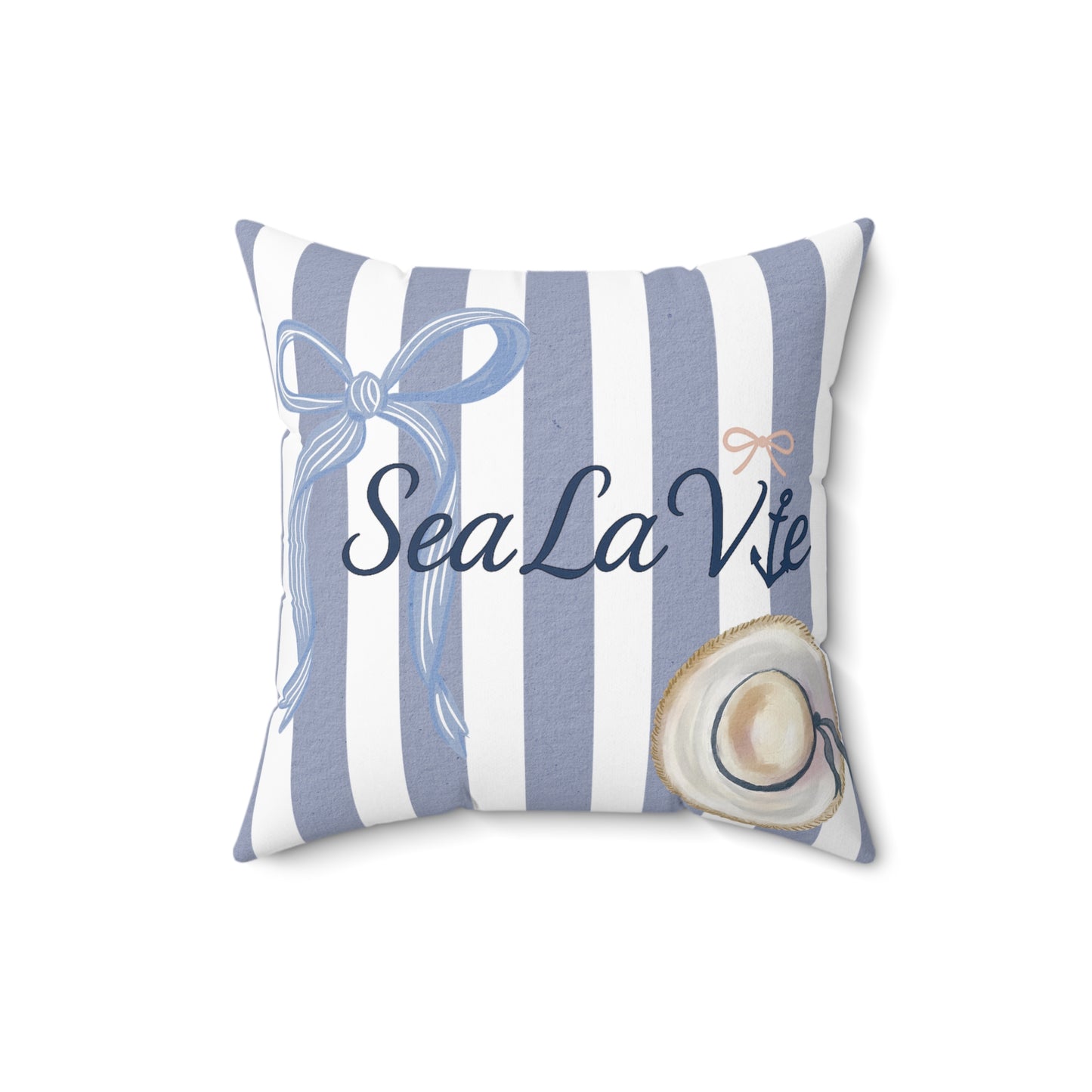 Beachy Nautical Square Pillow | Coastal Decor, Gift for Ocean Lovers, Sea La Vie Home Accent, Summer Vibes, Coastal Living