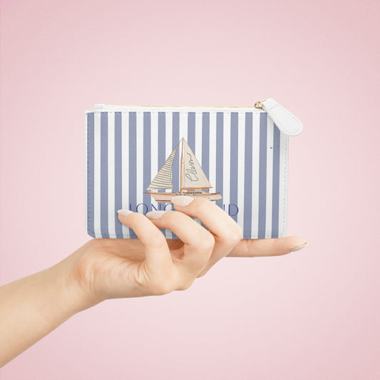 Long Island Sail Away Mini Clutch Bag, Nautical Purse, Marine Theme Accessory, Summer Travel Essential, Beach Gift Idea, Coastal Style Clutch