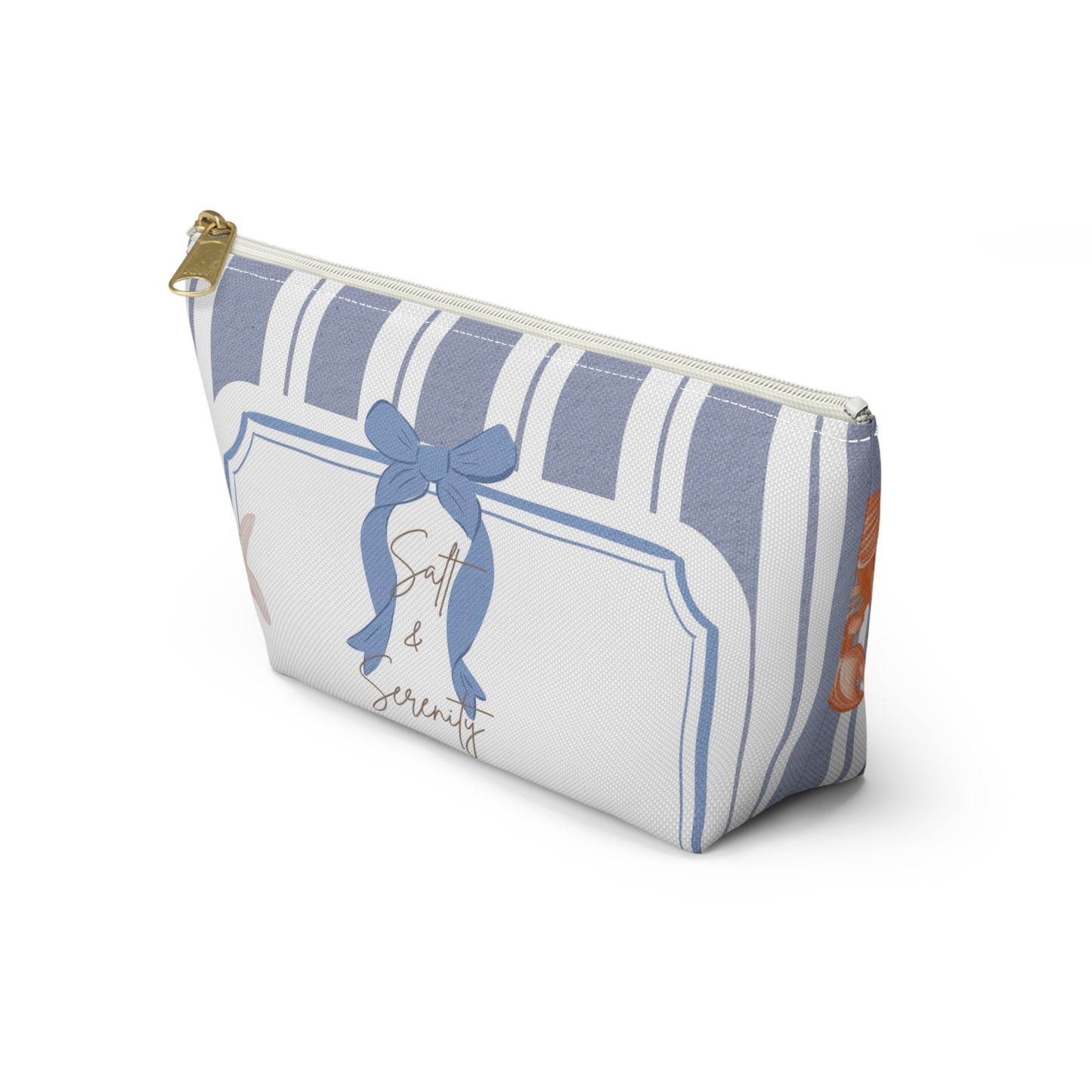 Salt & Serenity Nautical Accessory Pouch, Beach Makeup Bag, Coastal Travel Organizer, Long Island Gift, Summer Essentials, SeaLaVie Design