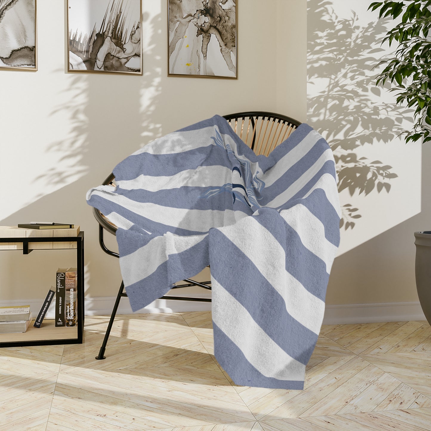 Sea la Vie Cozy Beach-Themed Blanket, Perfect for Summer Picnics, Throw Blanket for Home Decor, Gift for Ocean Lovers, 'Sea La Vie' Design